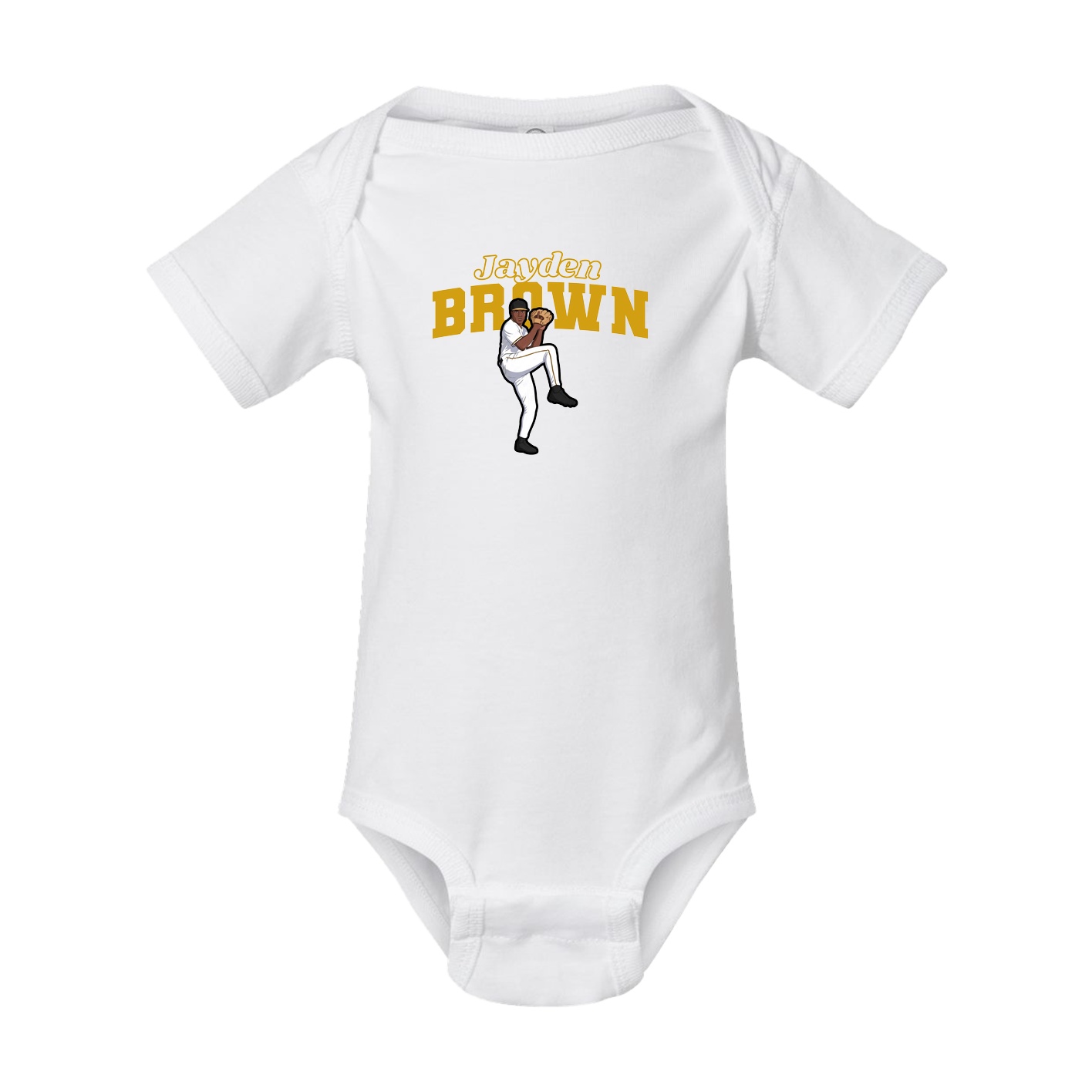 Baby Onesie — Name Arch in White