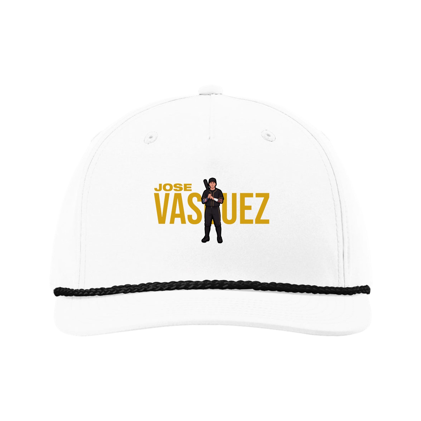 Five-Panel Classic Rope Cap — Player Name in White