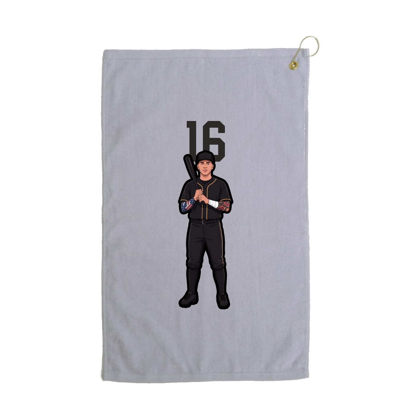 Golf Towel — Number Top in Grey