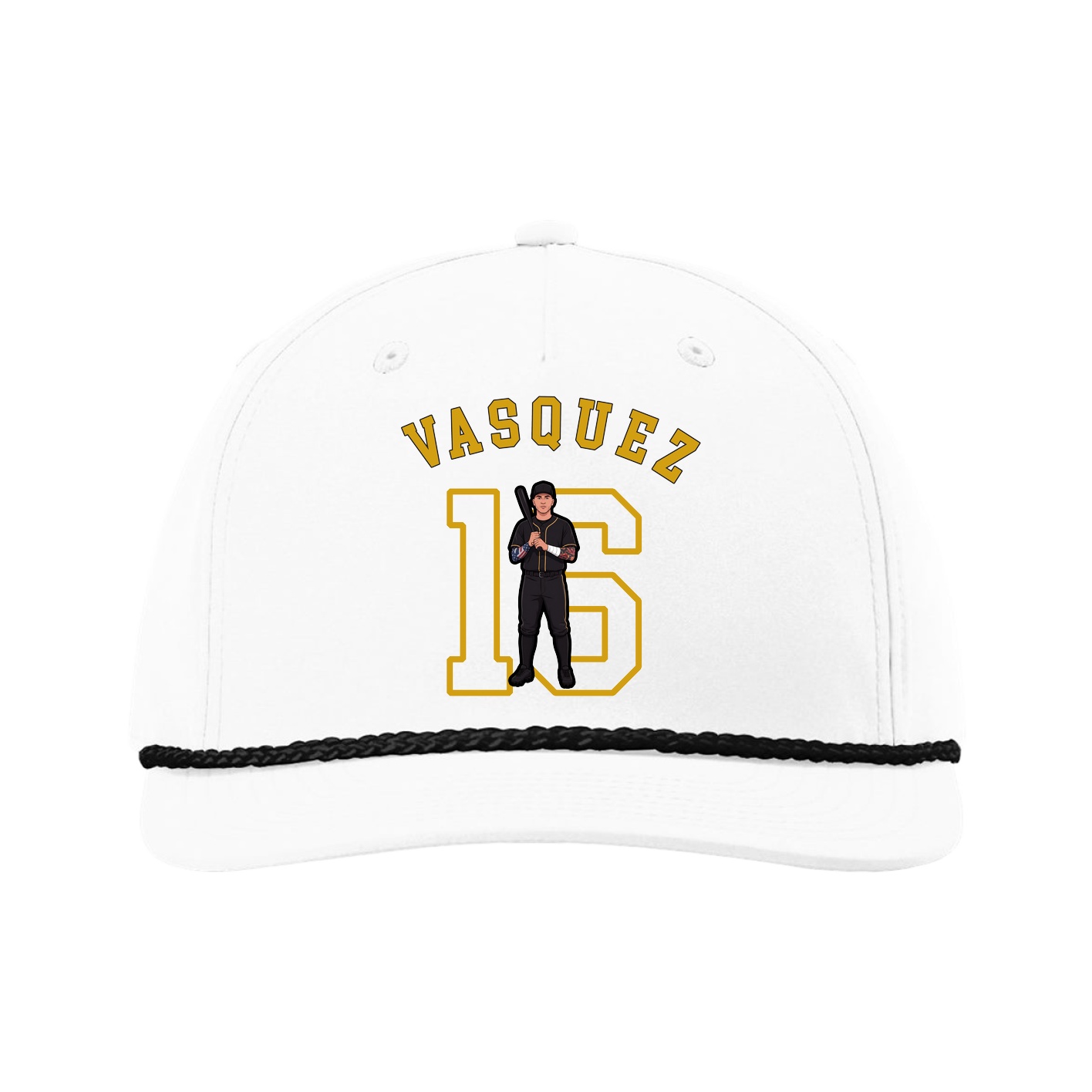 Five-Panel Classic Rope Cap — Shirsey Arch in White