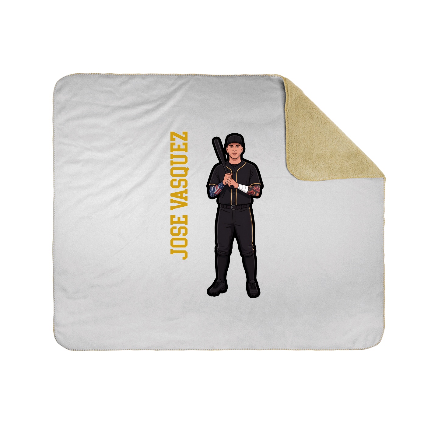 Throw Blanket — Name Vertical in White
