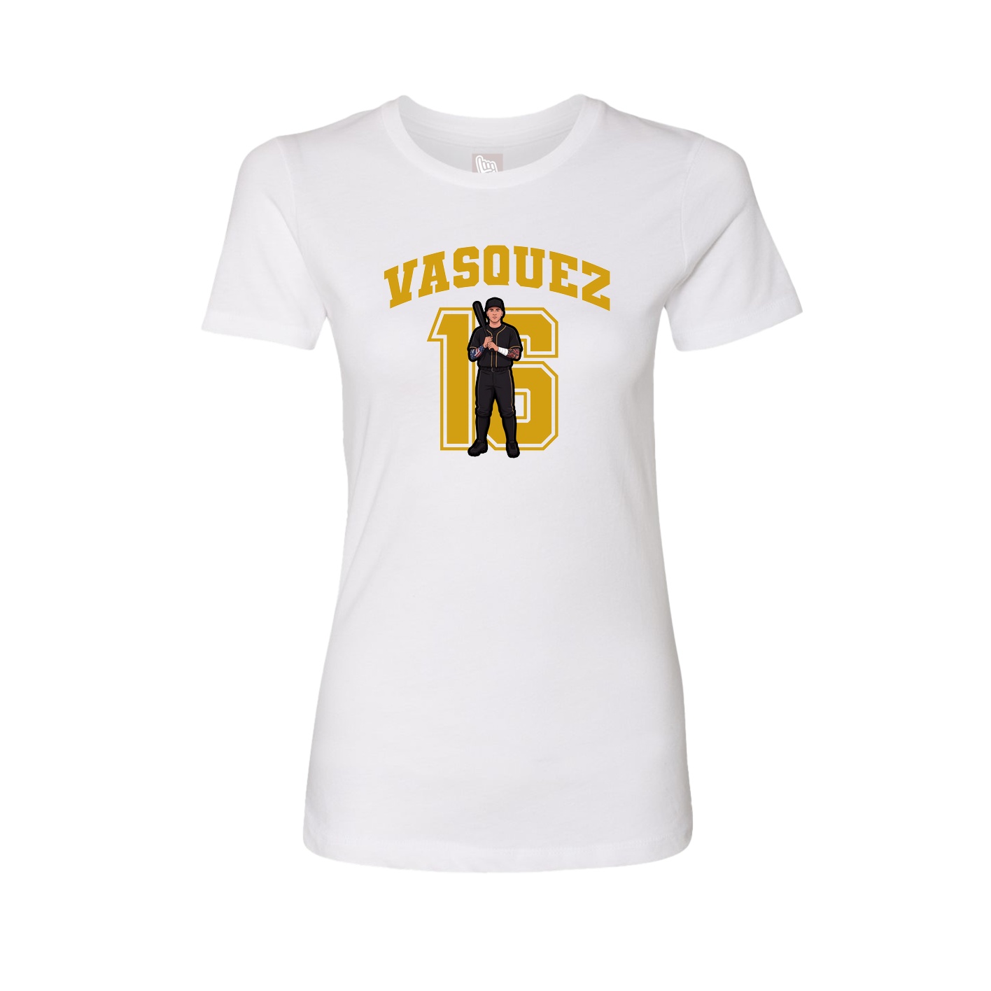 Fitted Women's Tee — Number in White