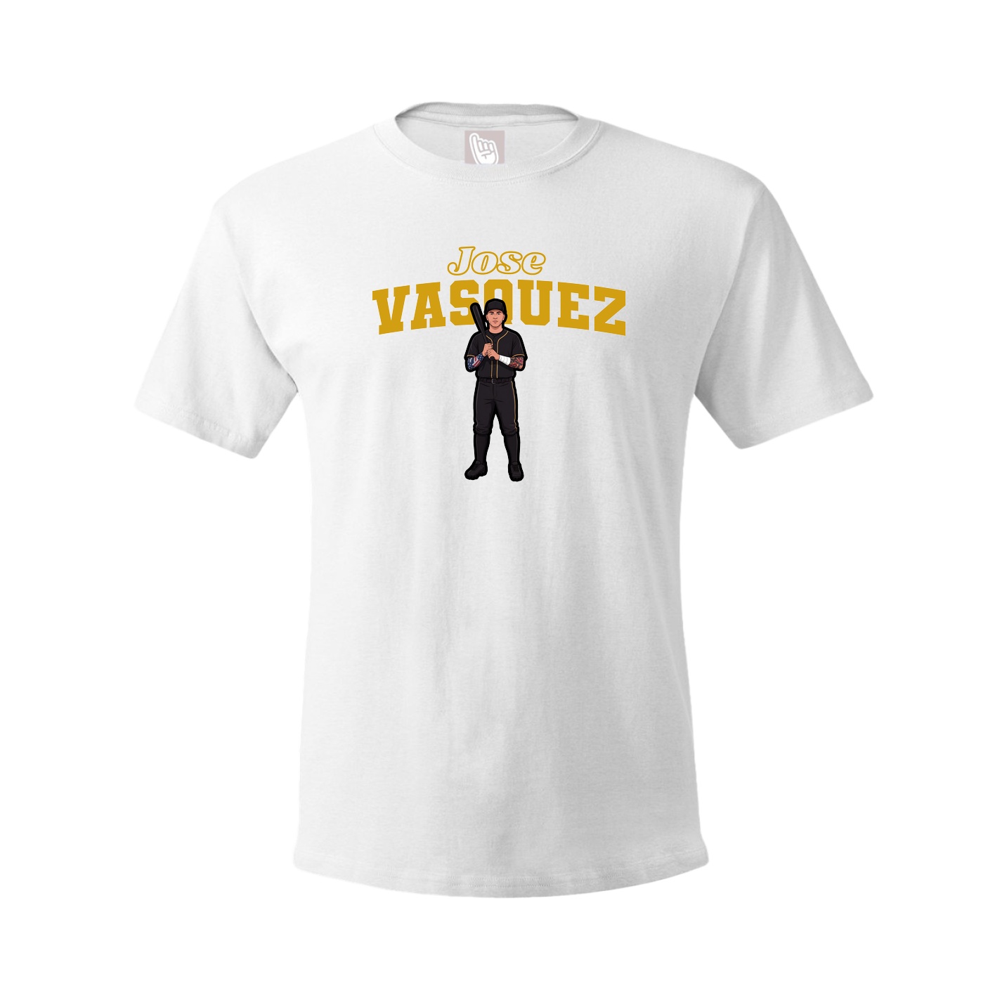 Youth Tee — Name Arch in White