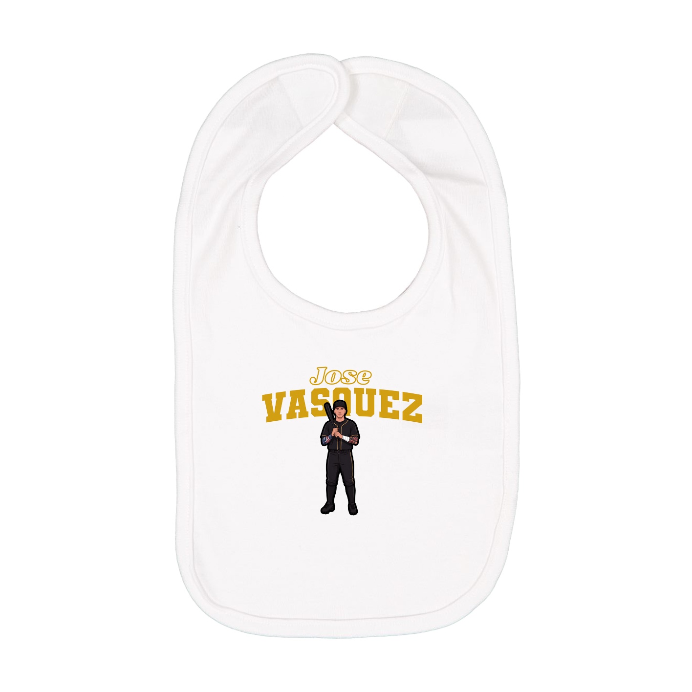 Infant Bib — Name Arch in White