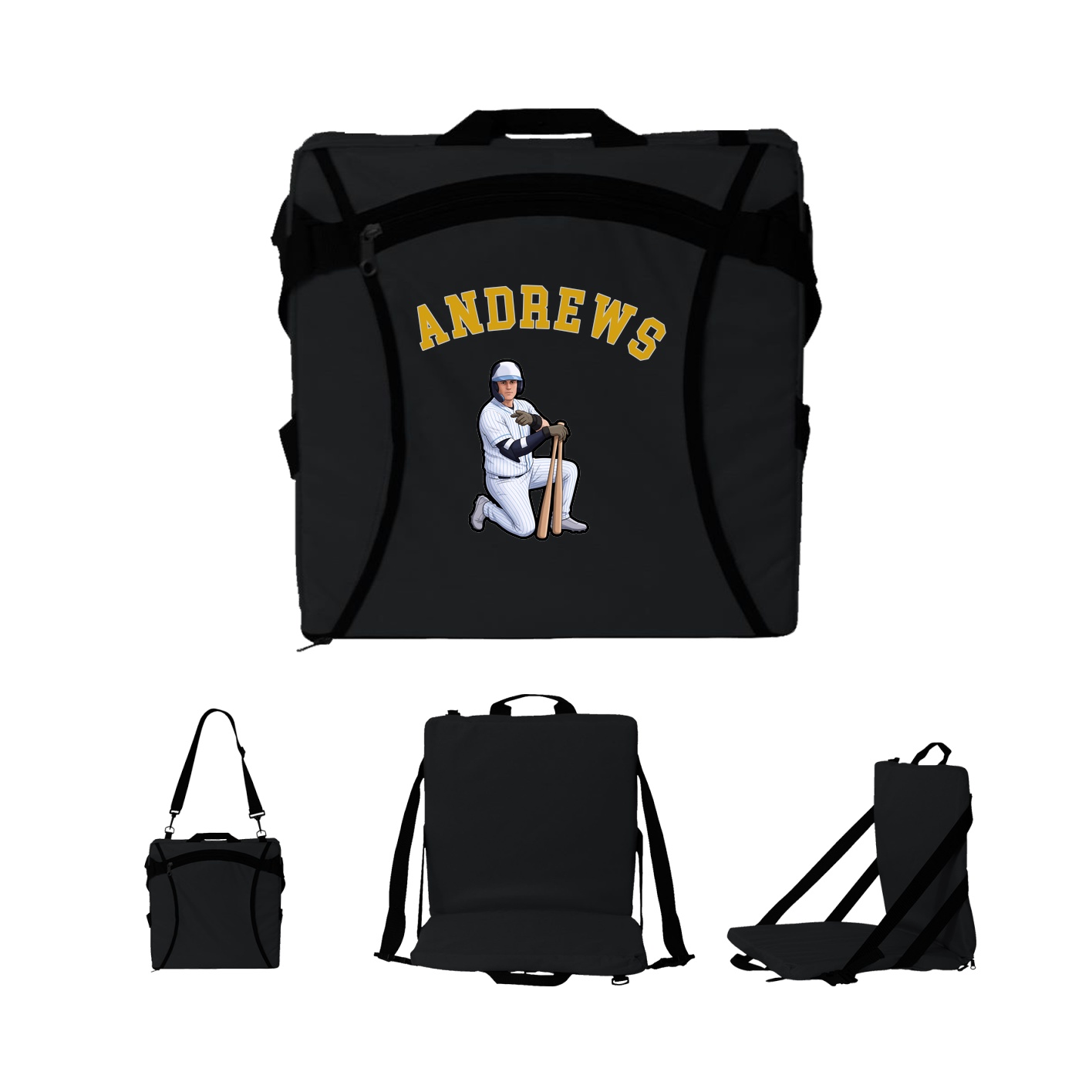 Folding Stadium Seat — Shirsey Arch in Black