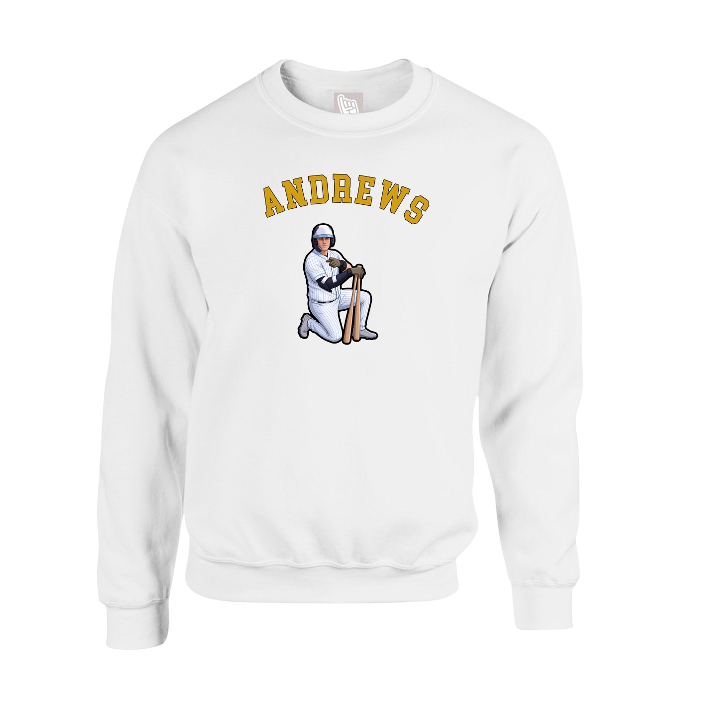 Fleece Crew — Shirsey Arch in White