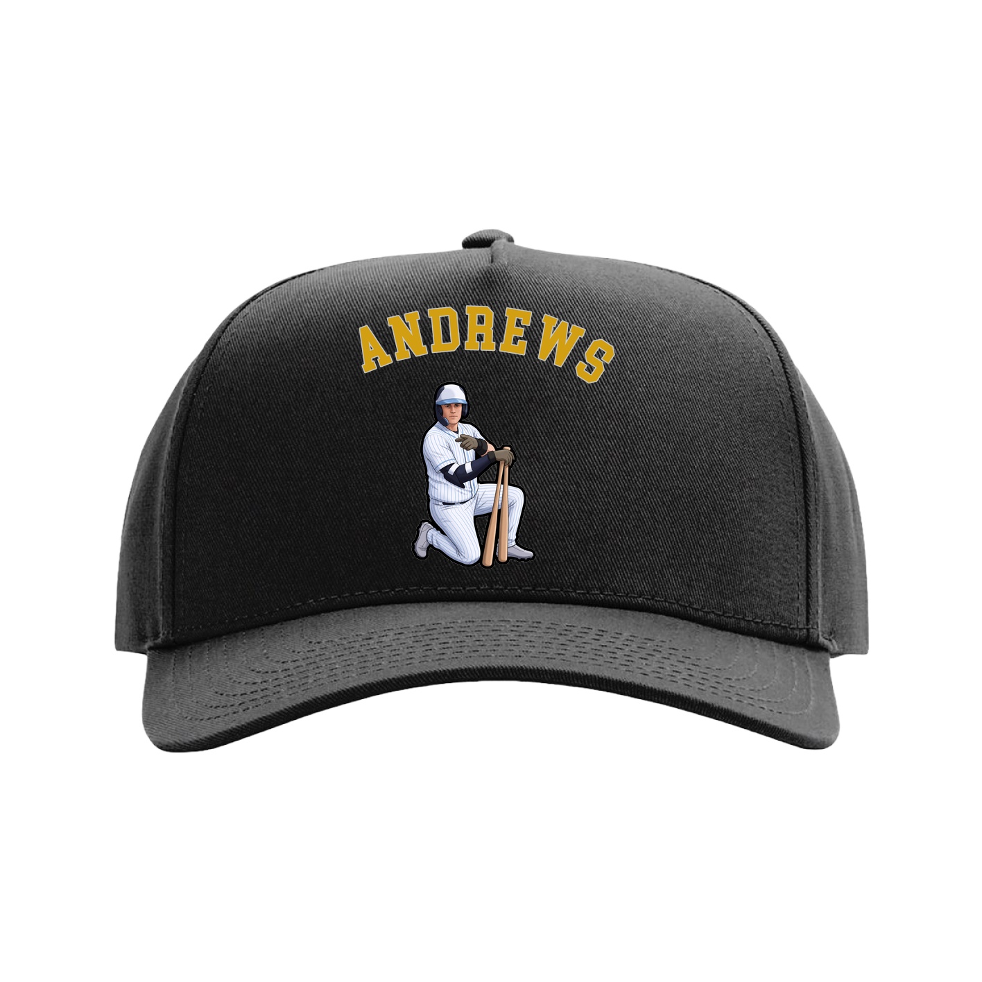 Full Fabric Five-Panel Champ Cap — Shirsey Arch in Black
