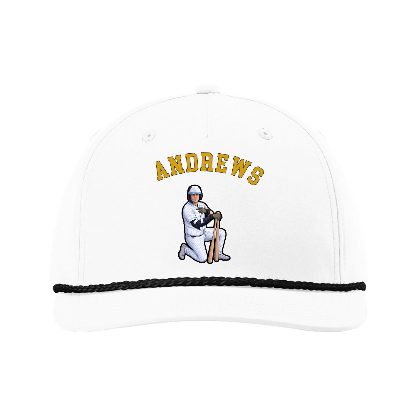 Five-Panel Classic Rope Cap — Shirsey Arch in White