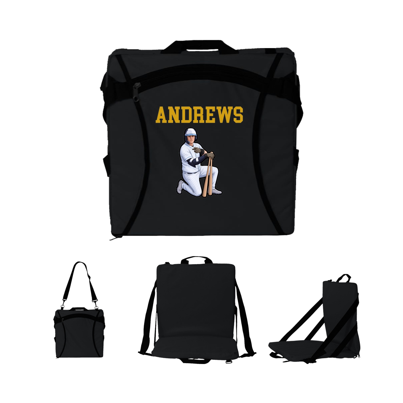 Folding Stadium Seat — Shirsey in Black