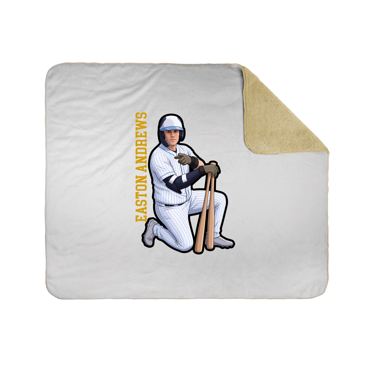 Throw Blanket — Name Vertical in White