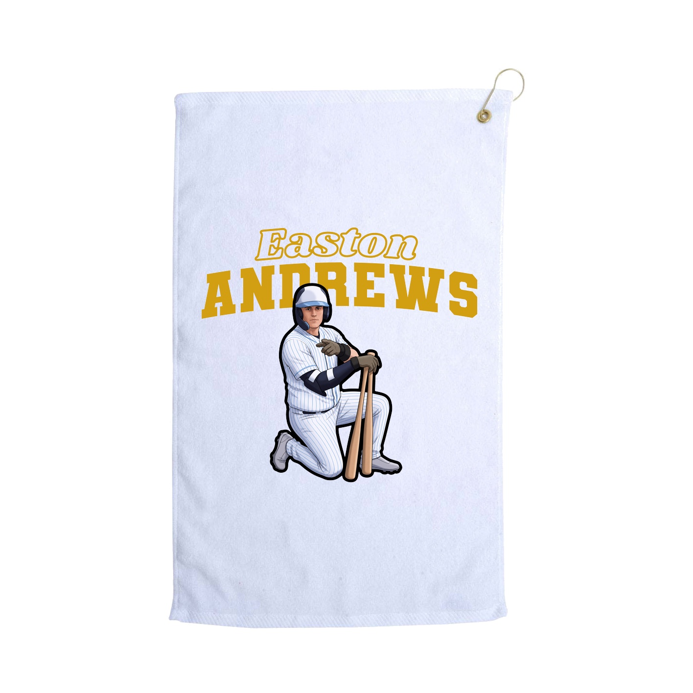 Golf Towel — Name Arch in White