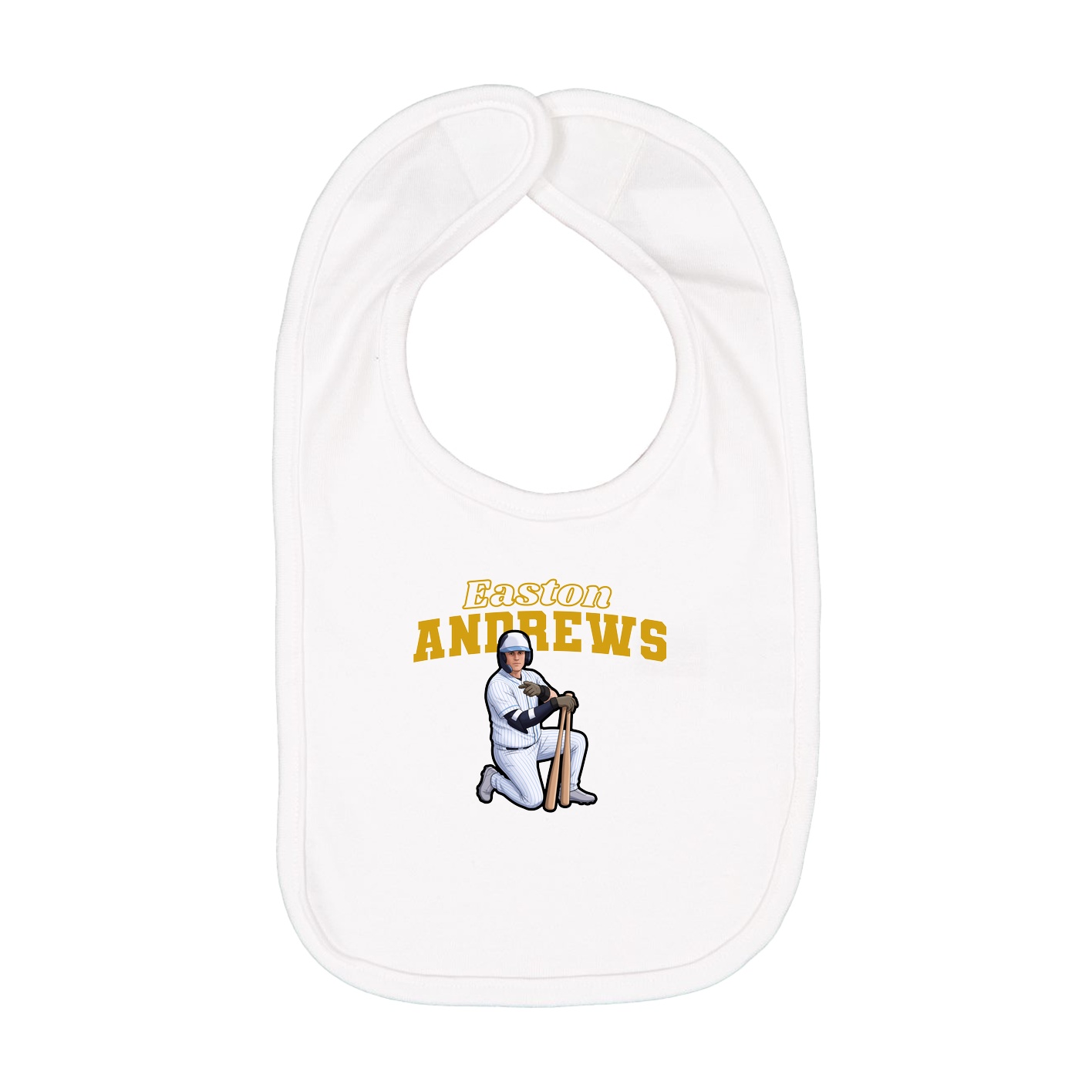 Infant Bib — Name Arch in White
