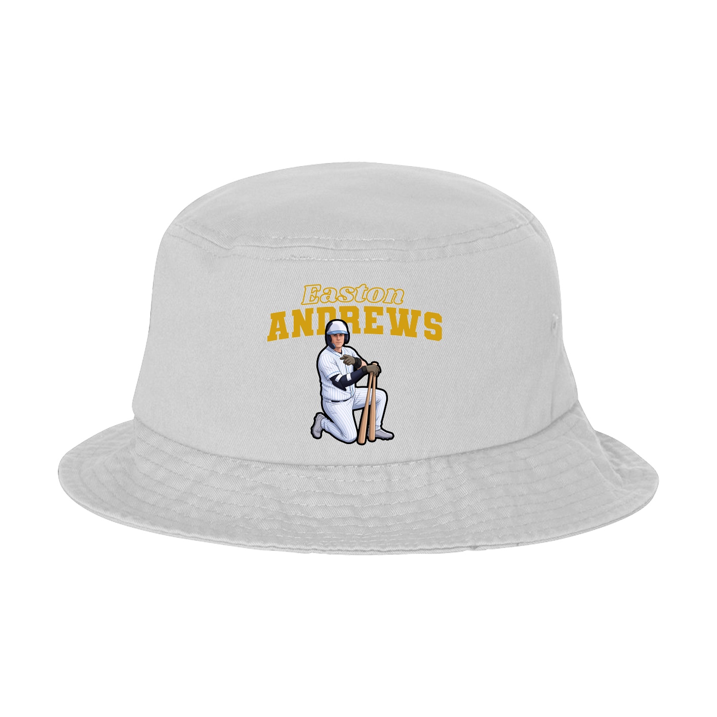 Bucket Cap — Name Arch in White
