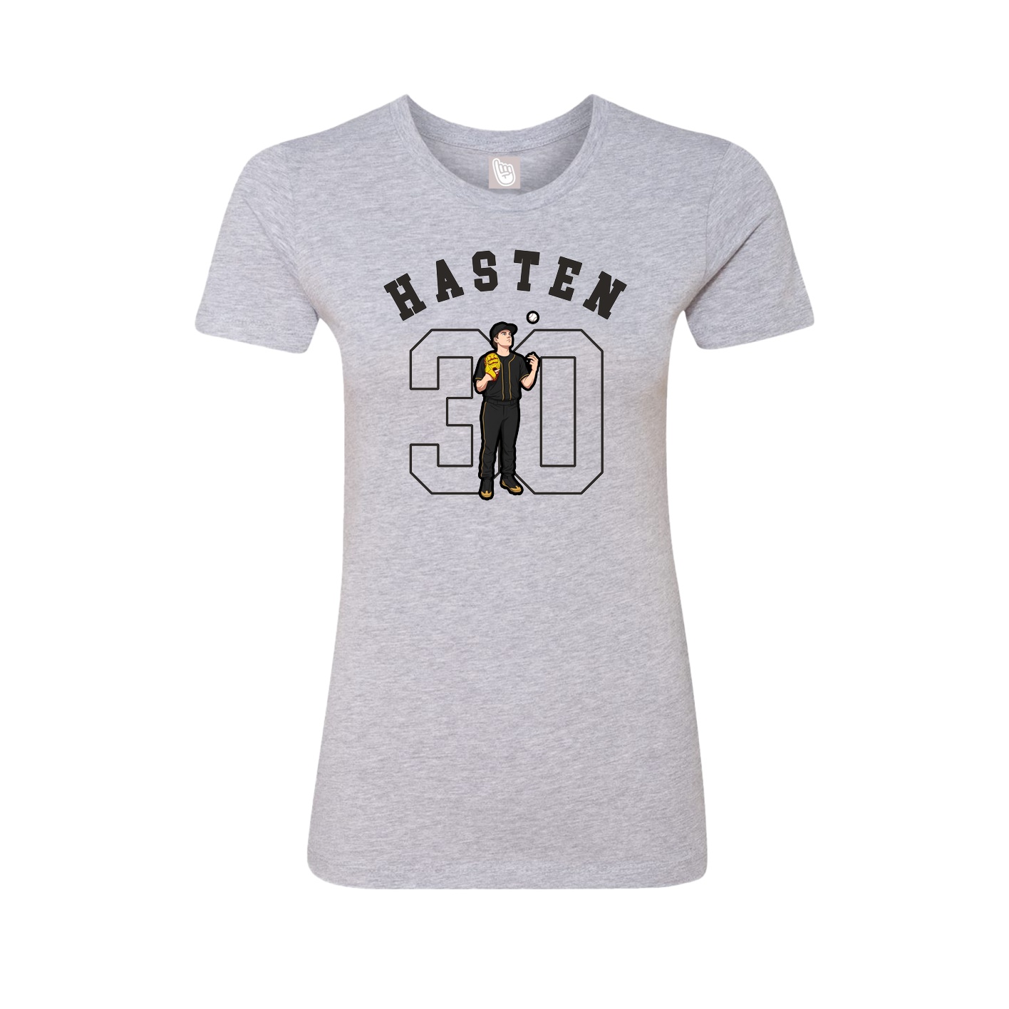 Fitted Women's Tee — Shirsey Arch in Grey
