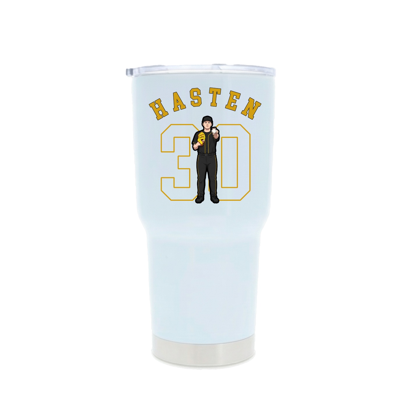 30oz Stainless Steel Tumbler — Shirsey Arch in White