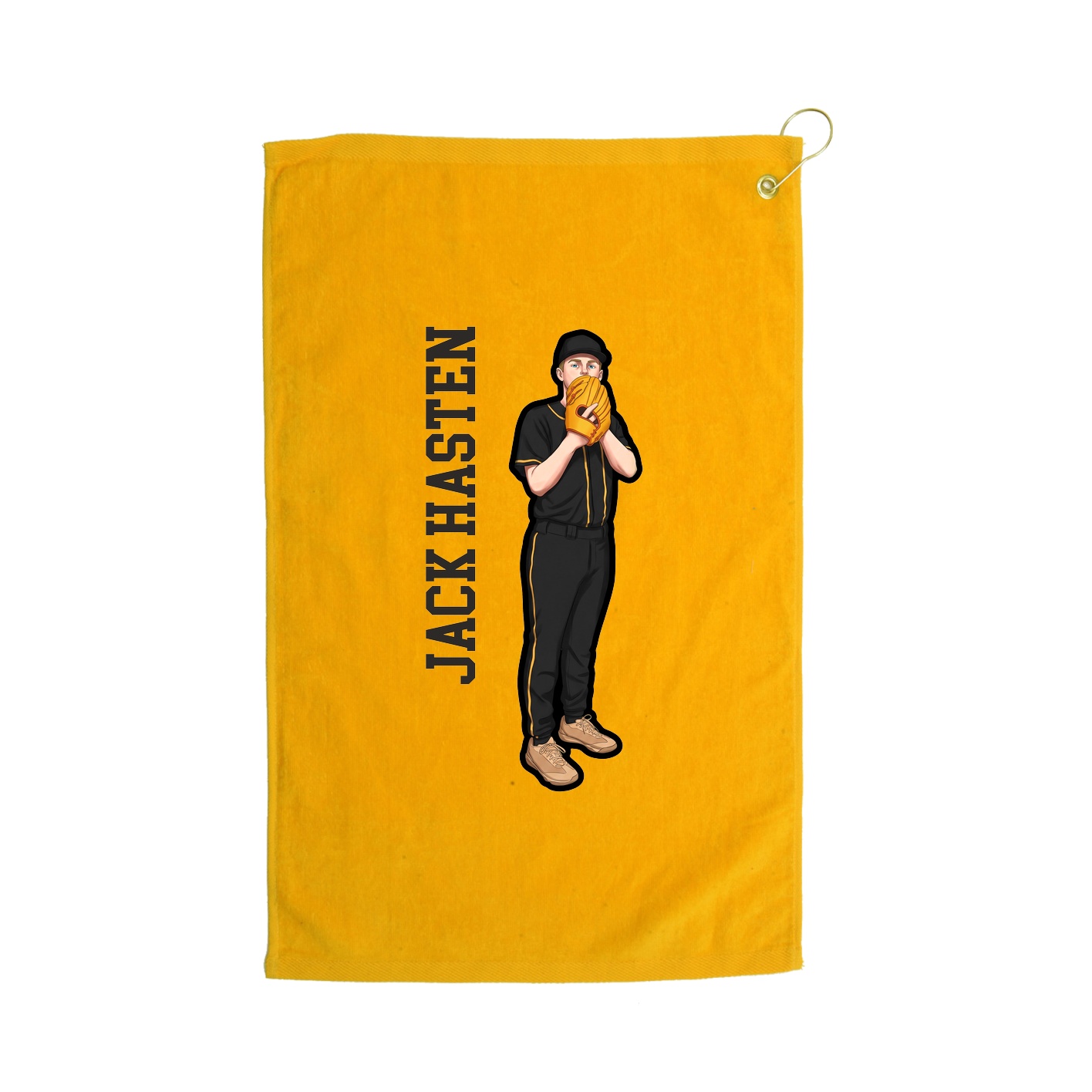 Golf Towel — Name Vertical in Gold
