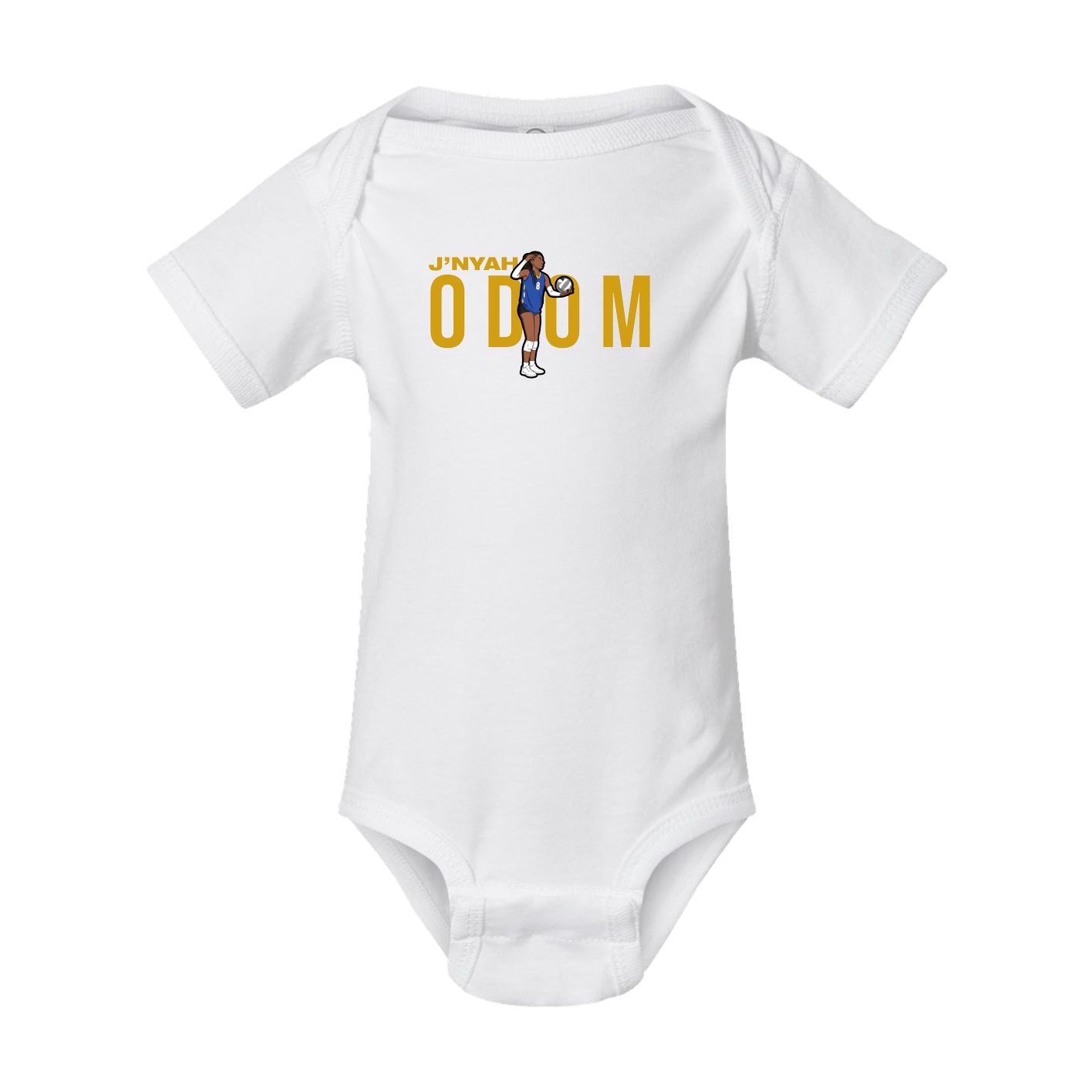 Baby Onesie — Player Name in White