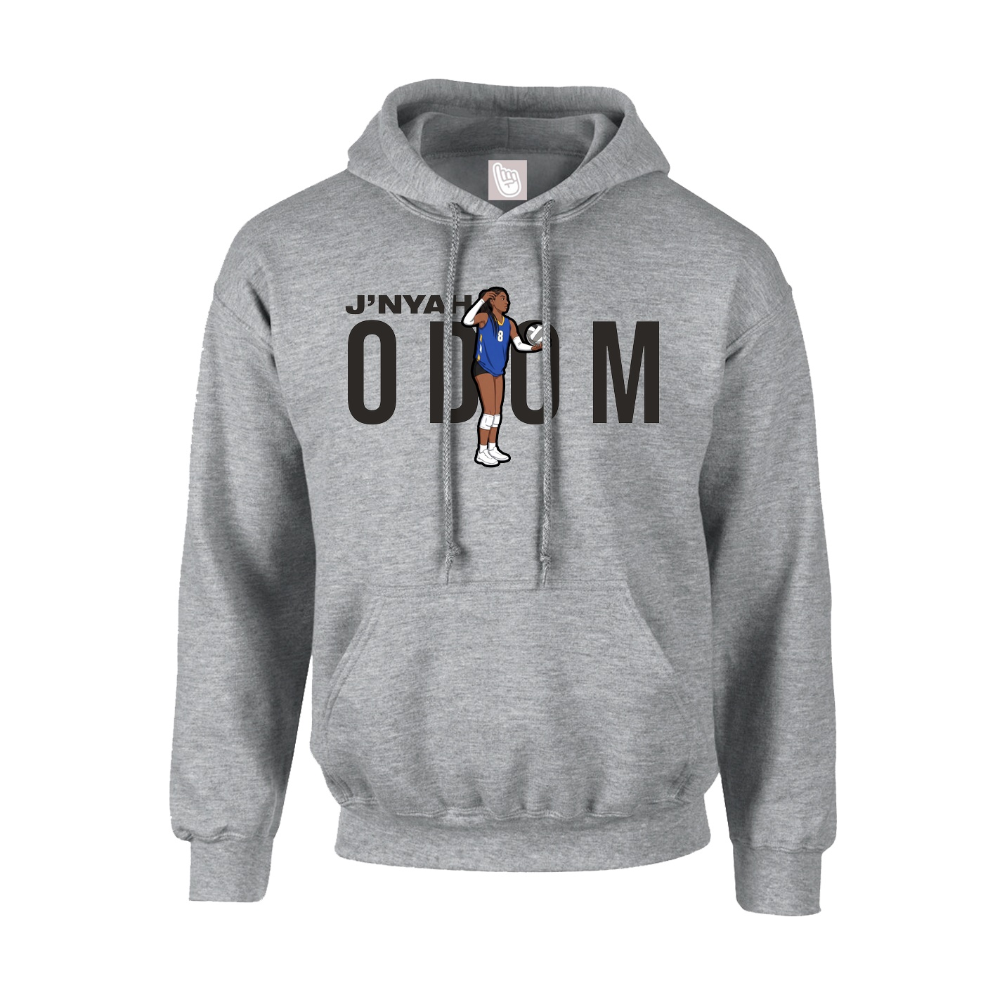 Hoodie — Player Name in Grey