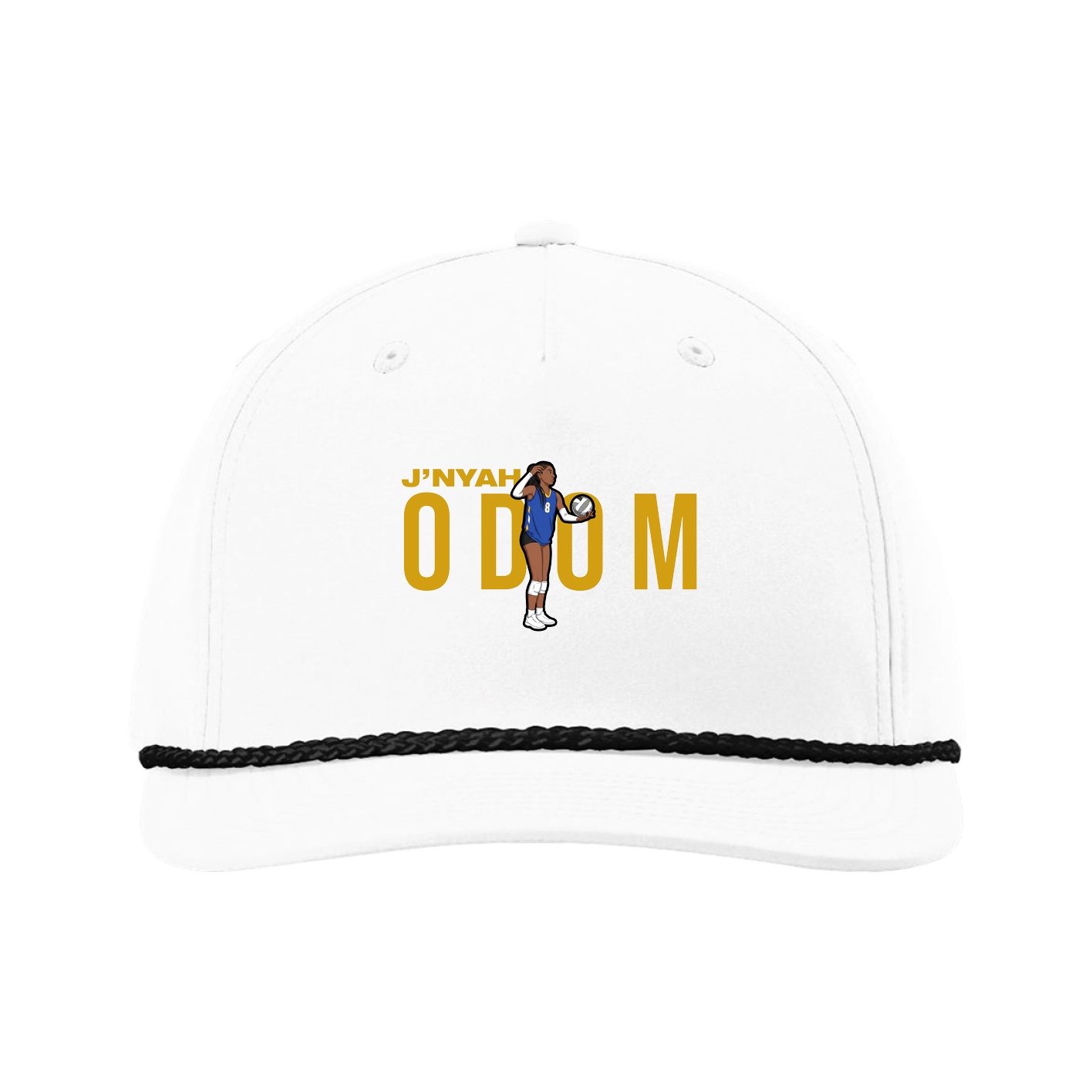 Five-Panel Classic Rope Cap — Player Name in White