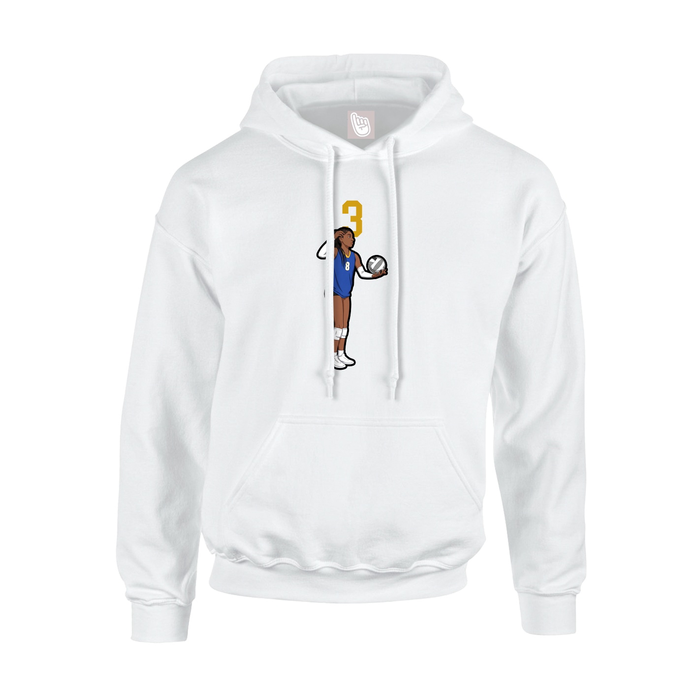 Hoodie — Number Top in White