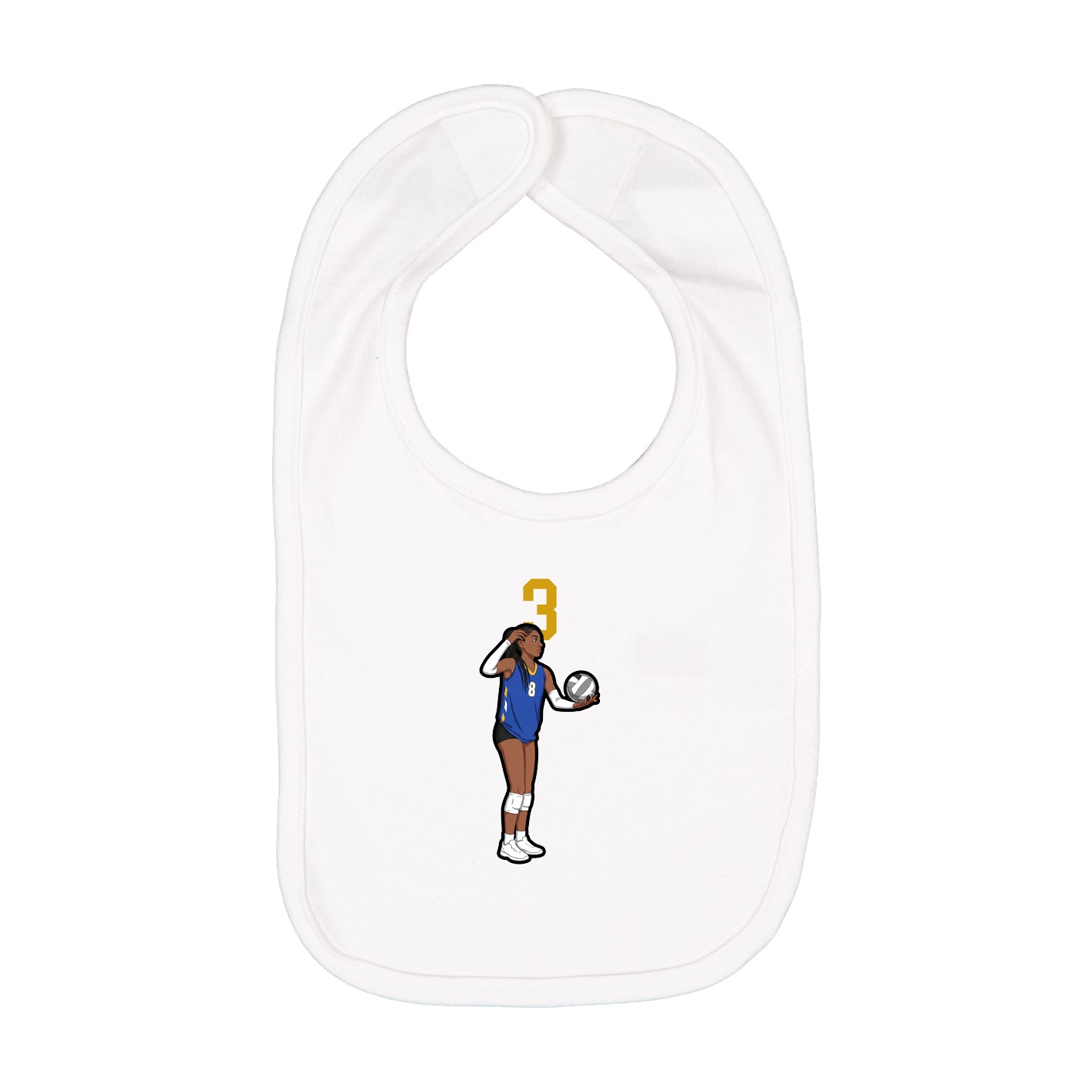 Infant Bib — Number Top in White