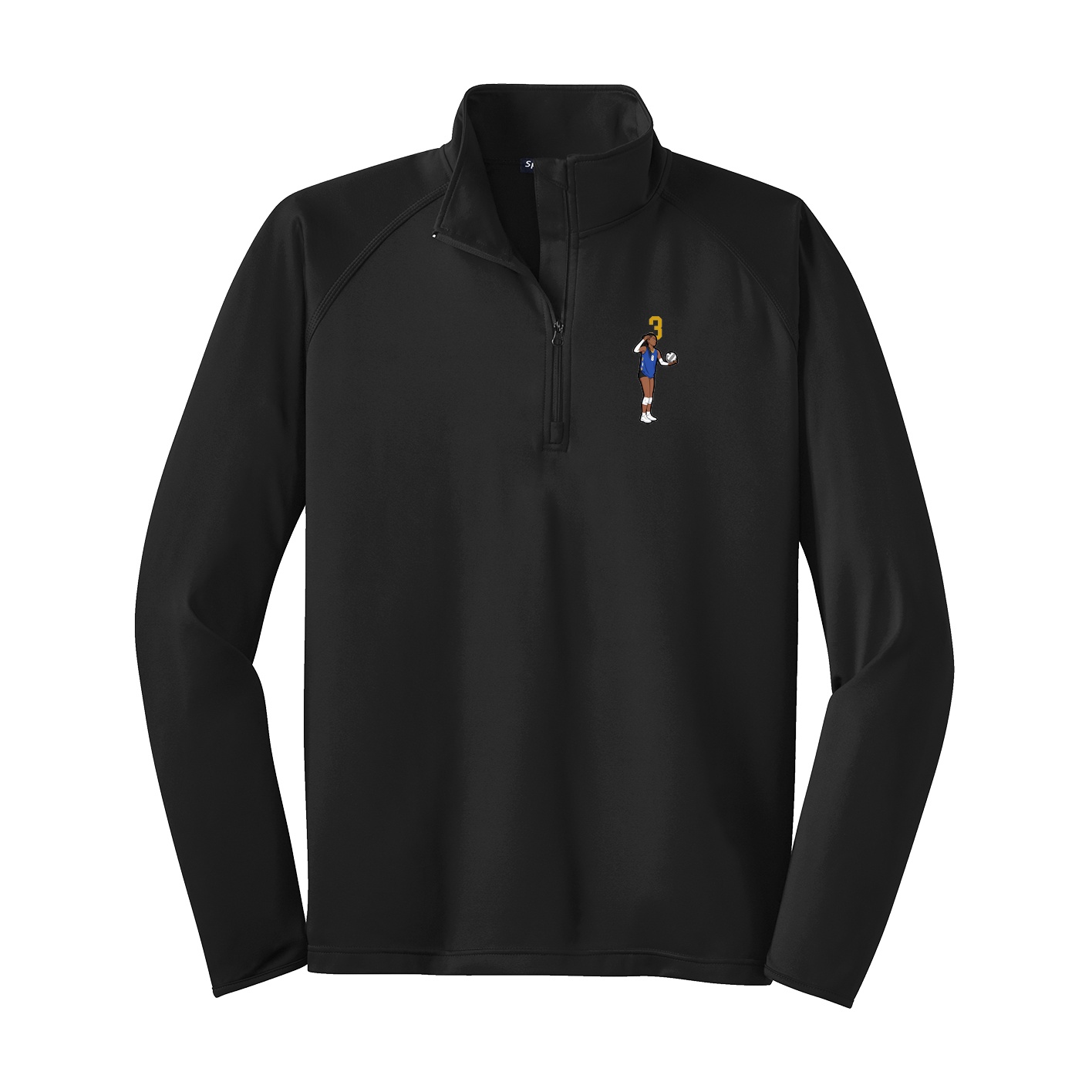 Q-Zip Pullover — Number Top in Black