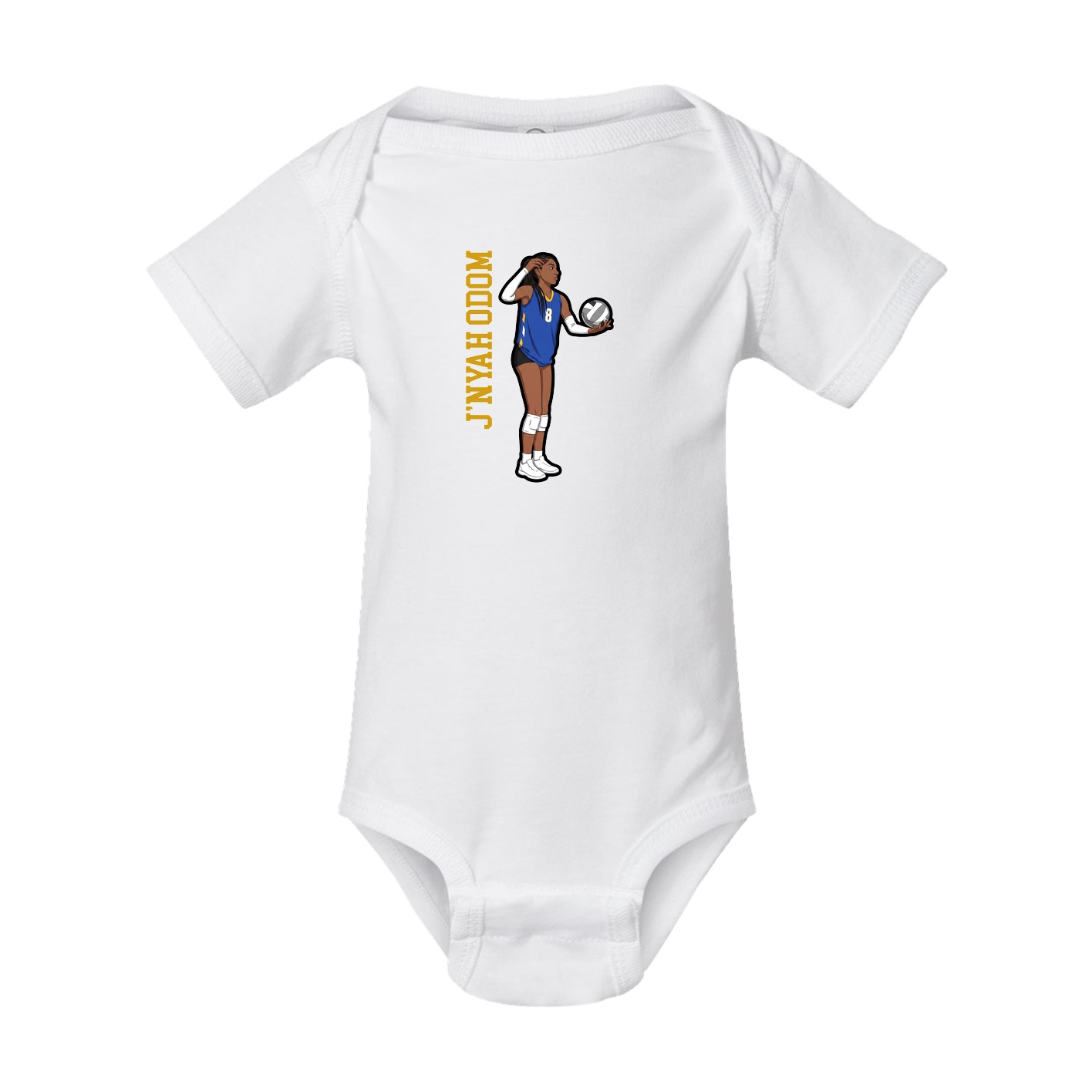 Baby Onesie — Name Vertical in White