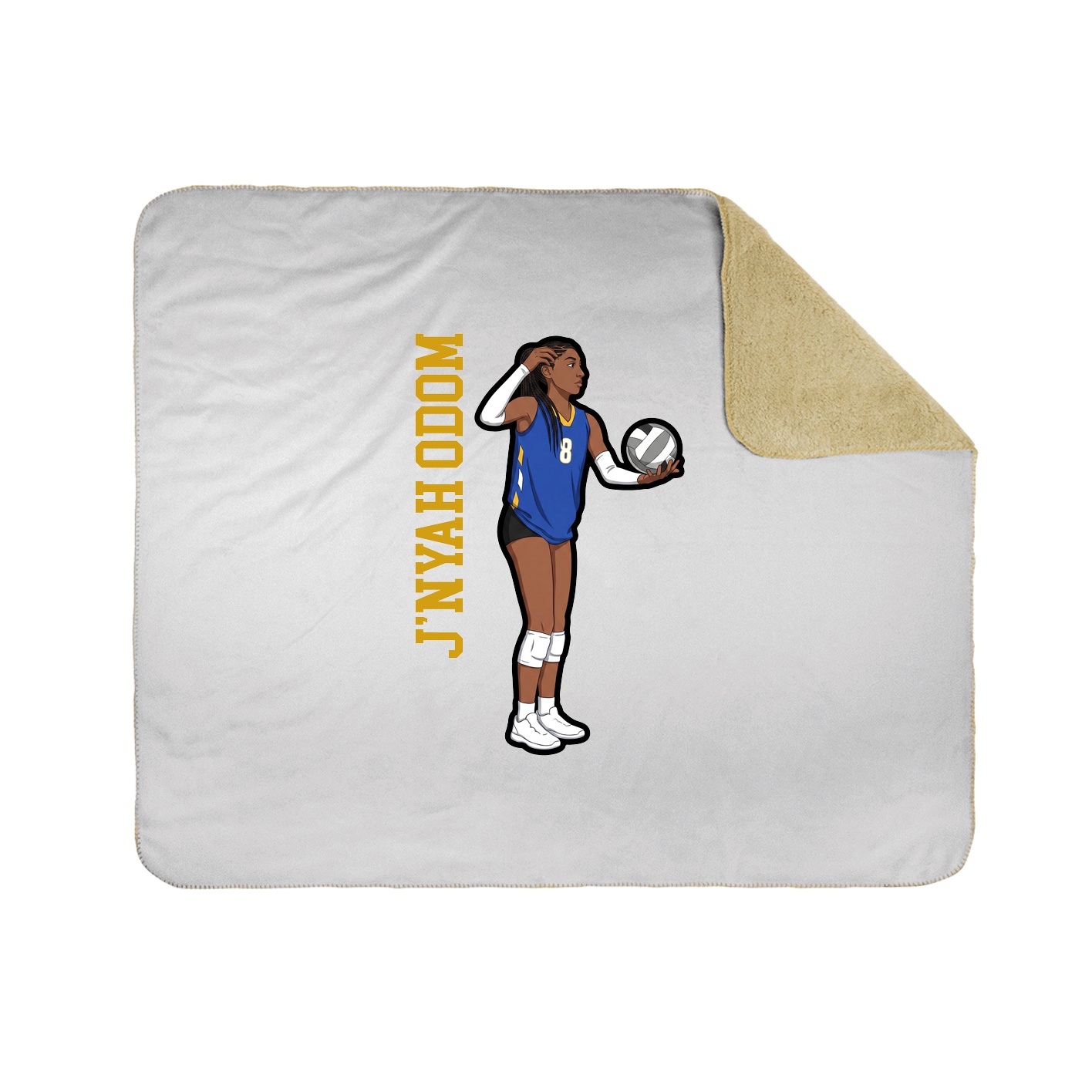 Throw Blanket — Name Vertical in White