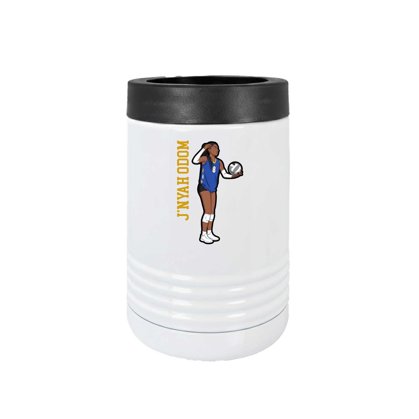 Beverage Holder — Name Vertical in White