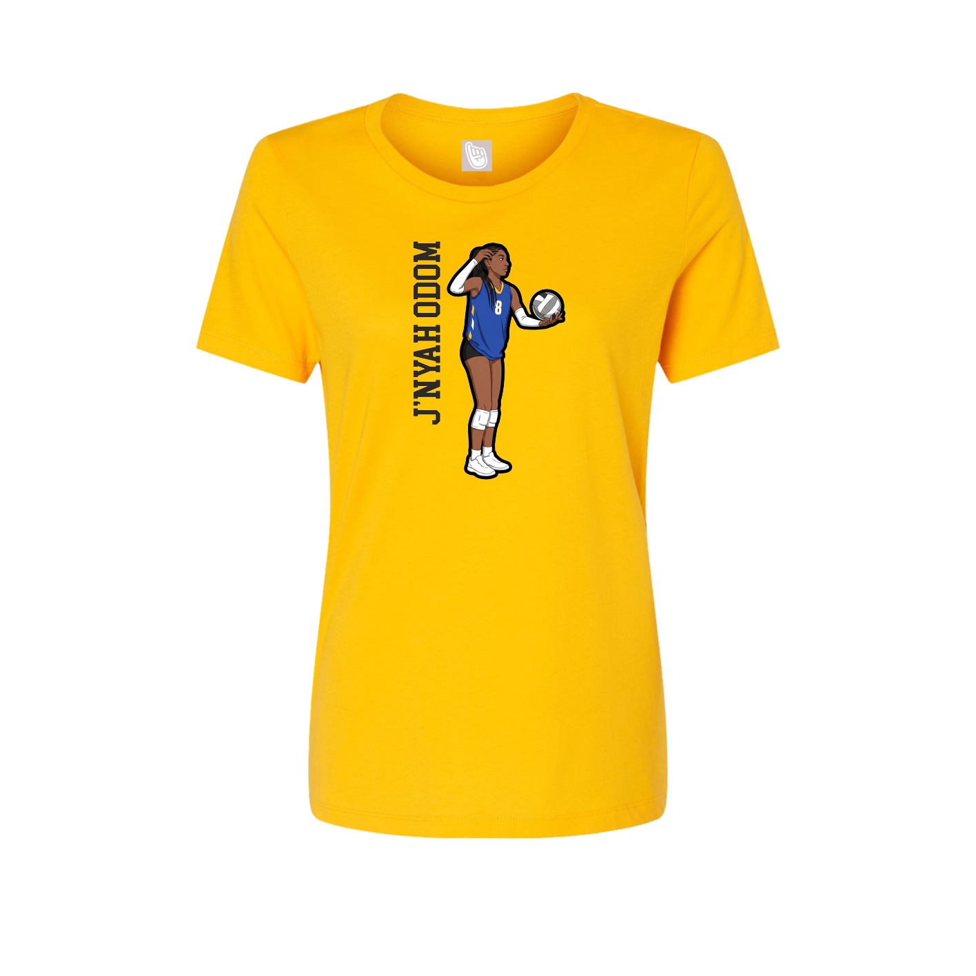 Womens Tee — Name Vertical in Gold