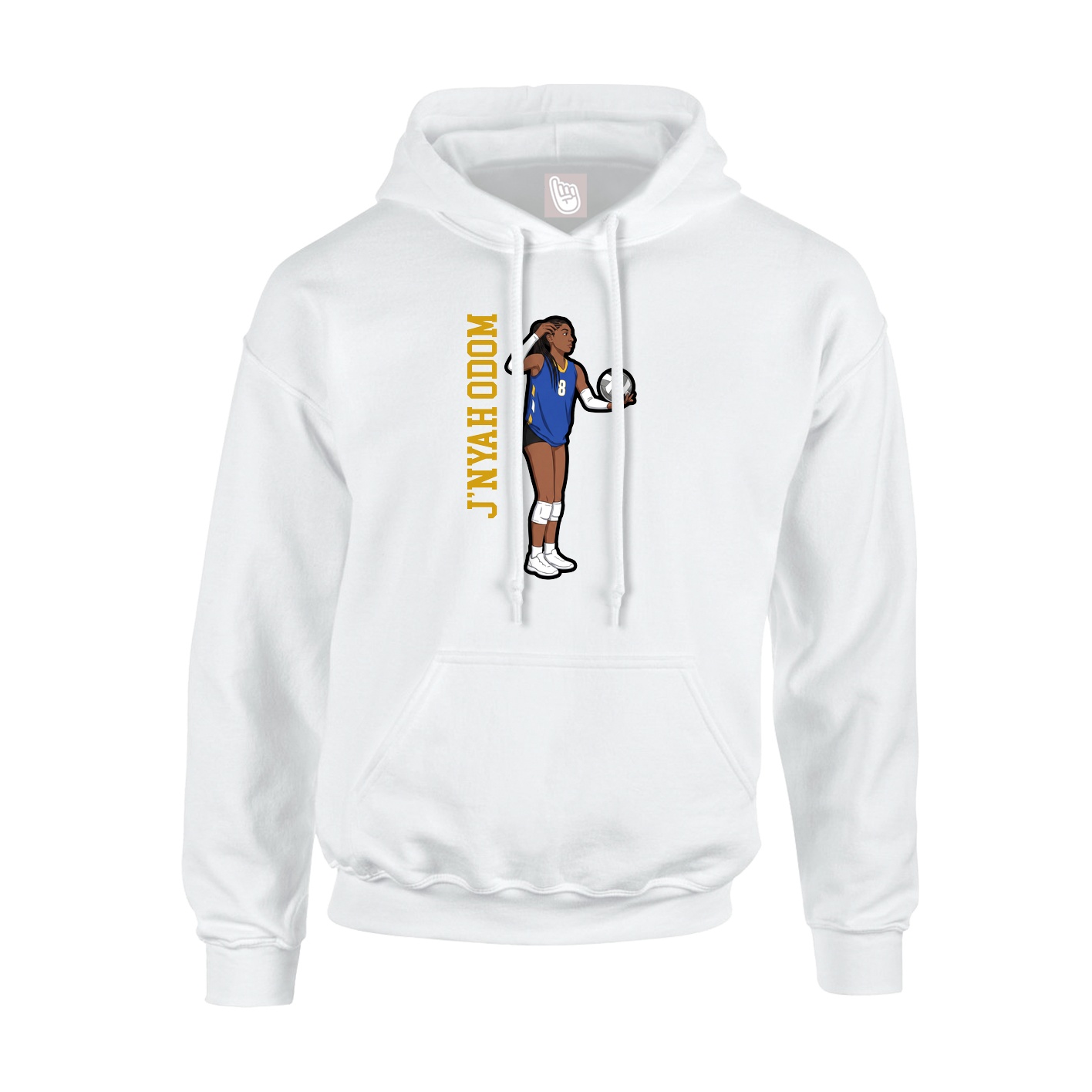Hoodie — Name Vertical in White