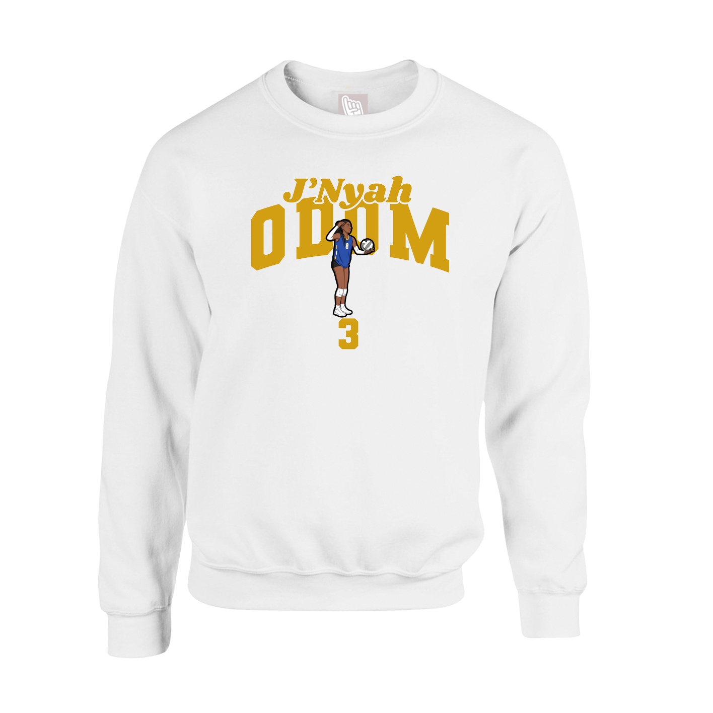 Fleece Crew — Signature Arch in White