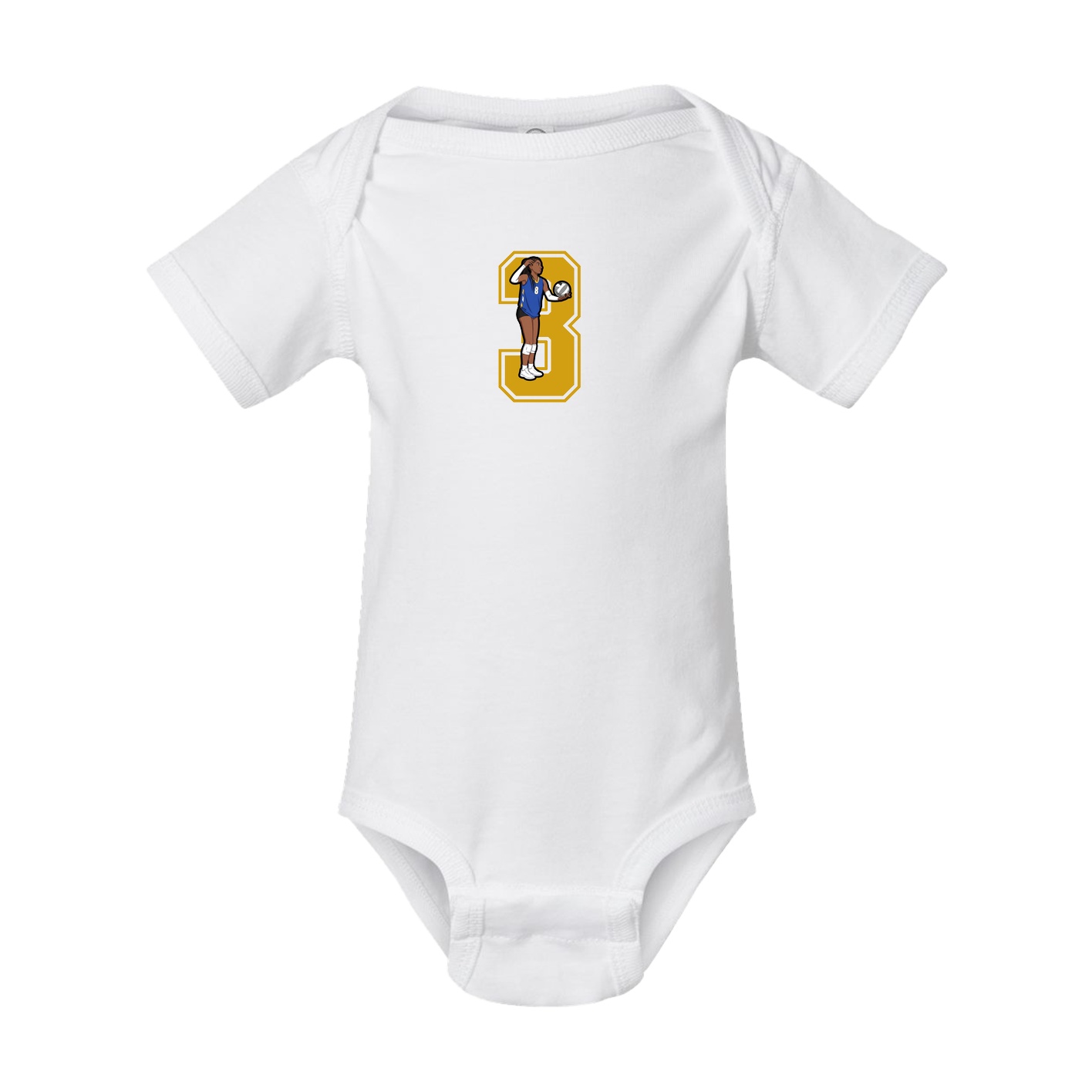 Baby Onesie — Number in White