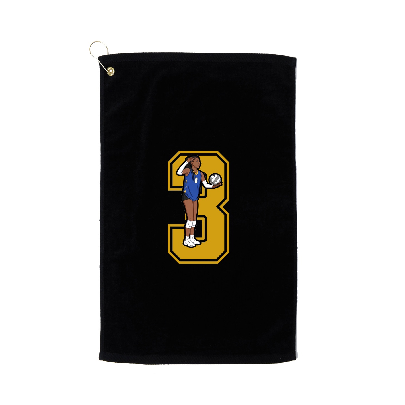 Golf Towel — Number in Black