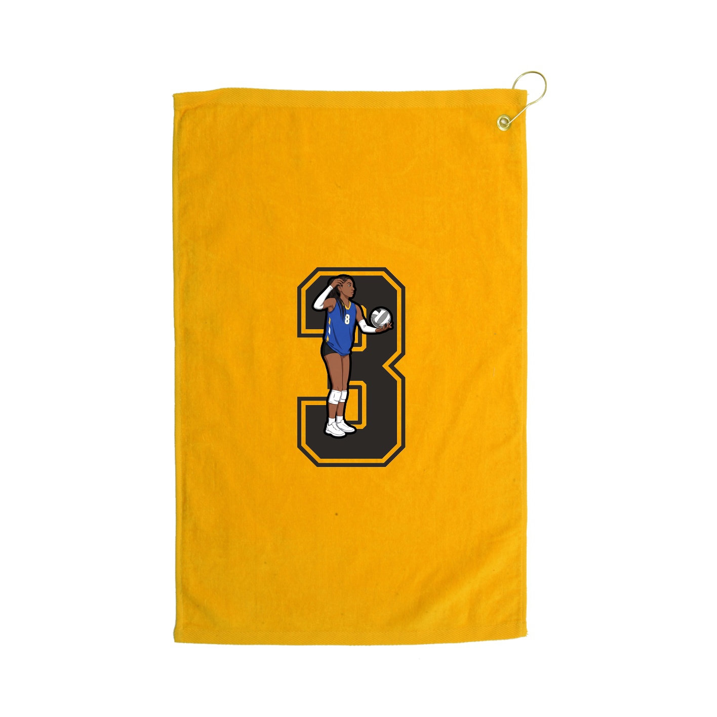 Golf Towel — Number in Gold