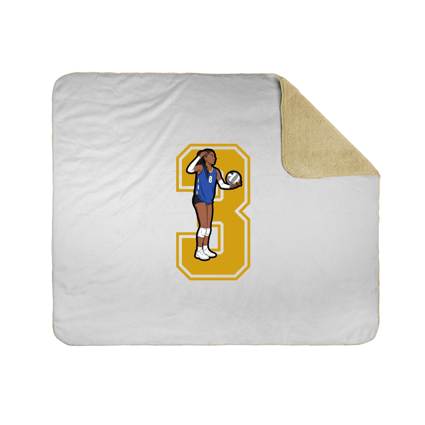 Throw Blanket — Number in White