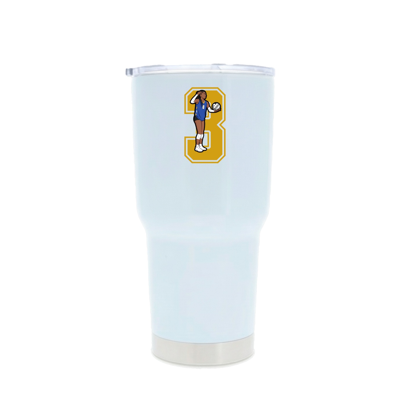 30oz Stainless Steel Tumbler — Number in White