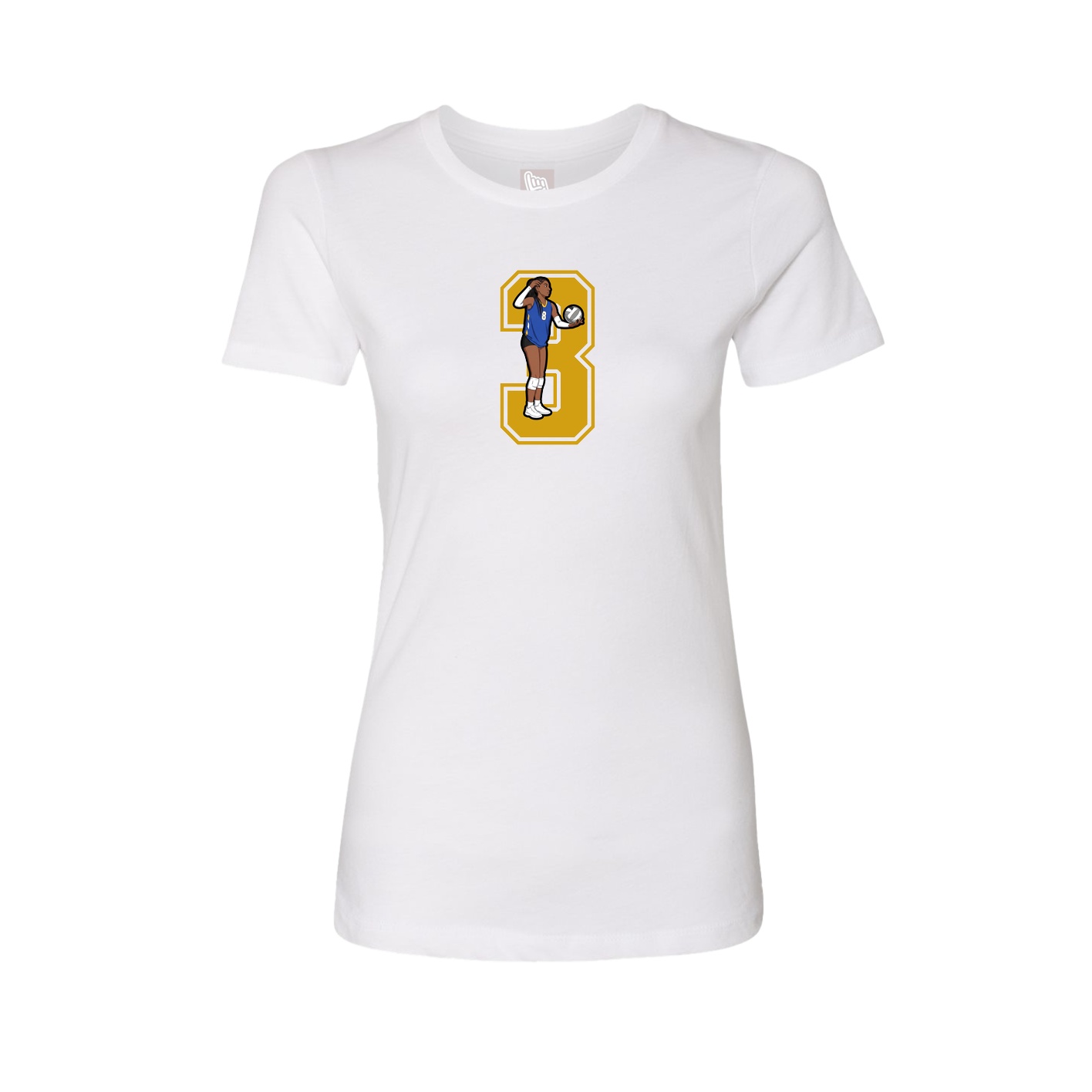 Womens Tee — Number in White