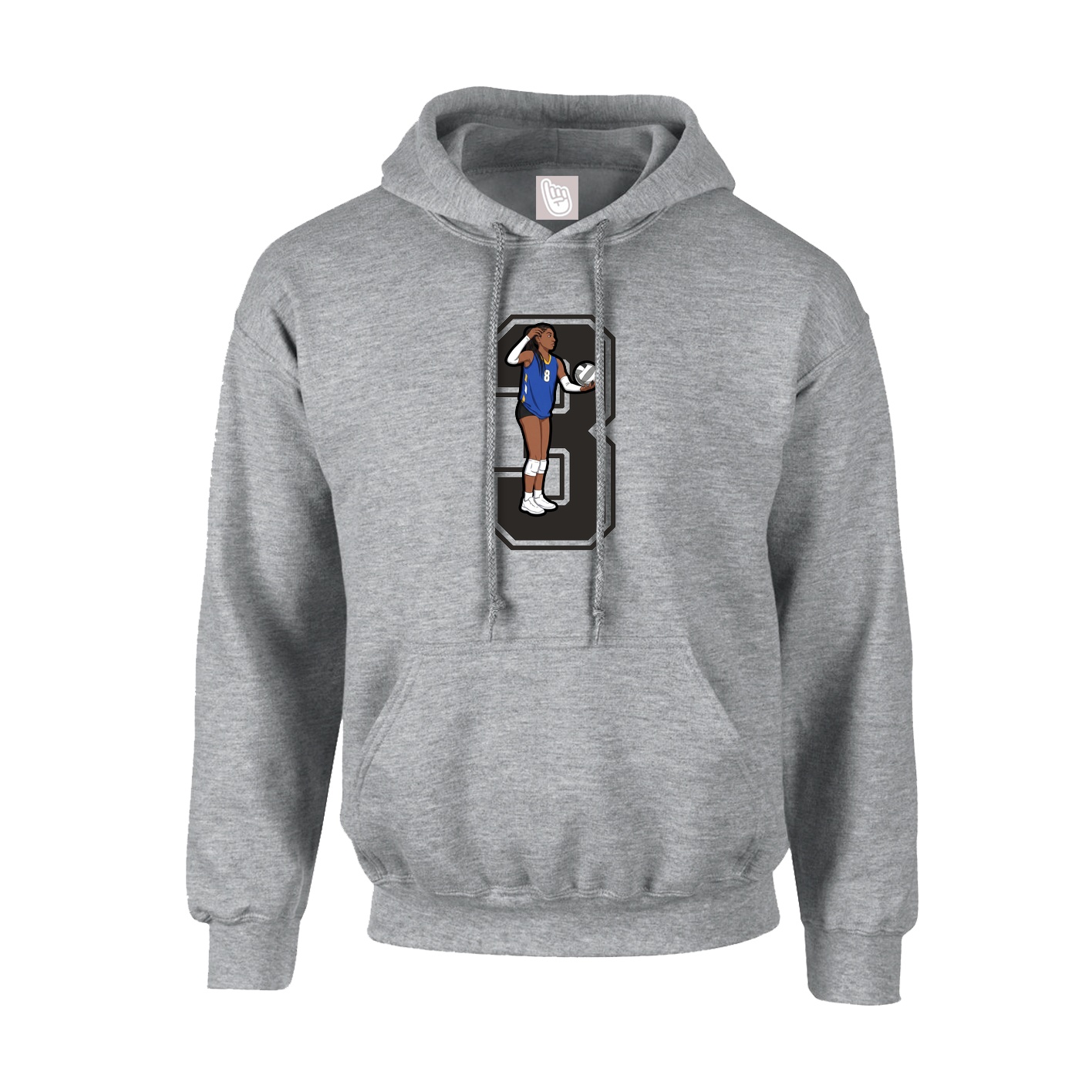 Youth Hoodie — Number in Grey