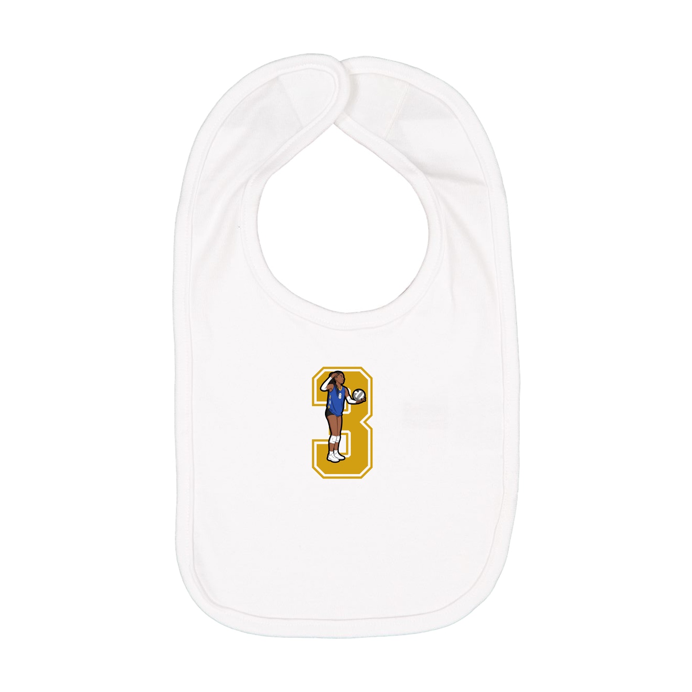 Infant Bib — Number in White
