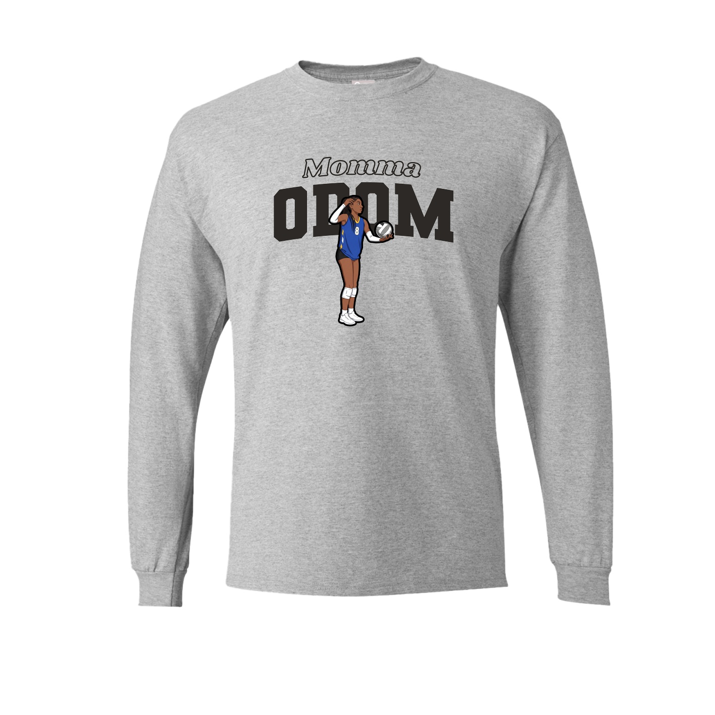 Long Sleeve Tee — Mothers Day Block in Grey