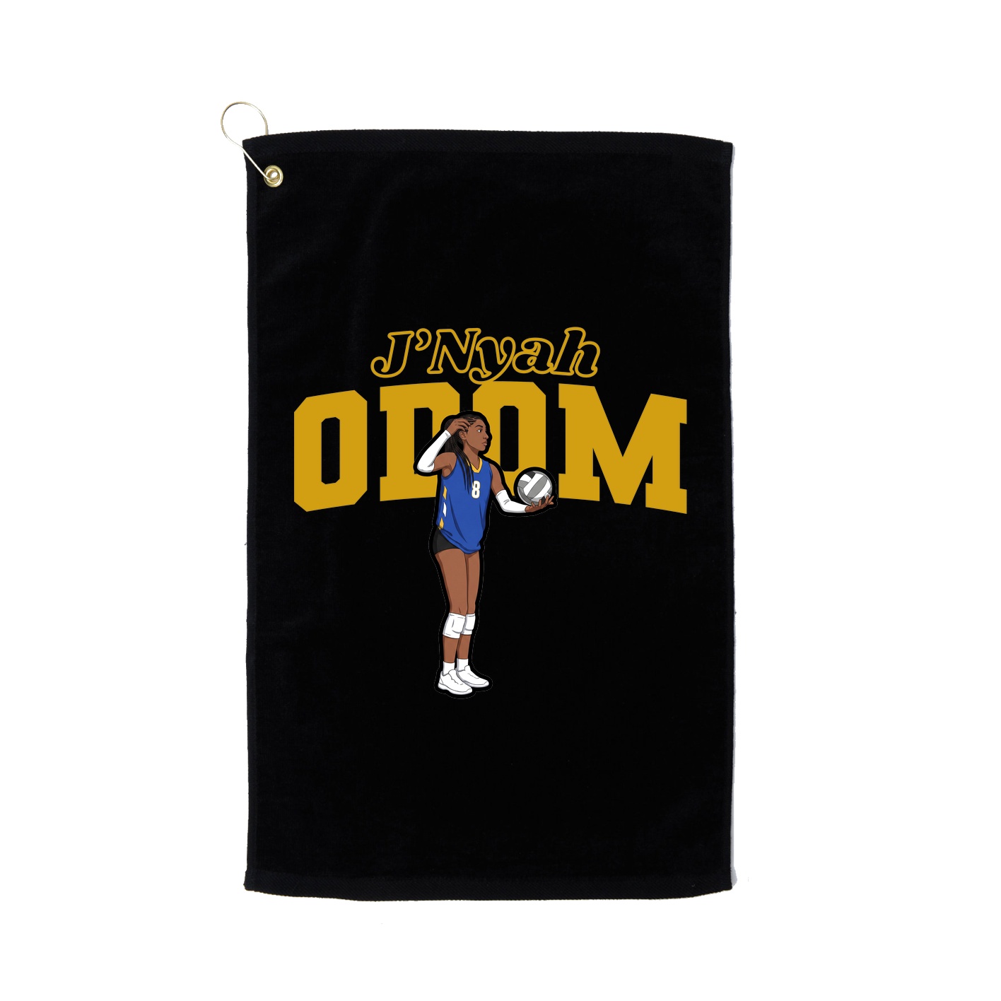 Golf Towel — Name Arch in Black