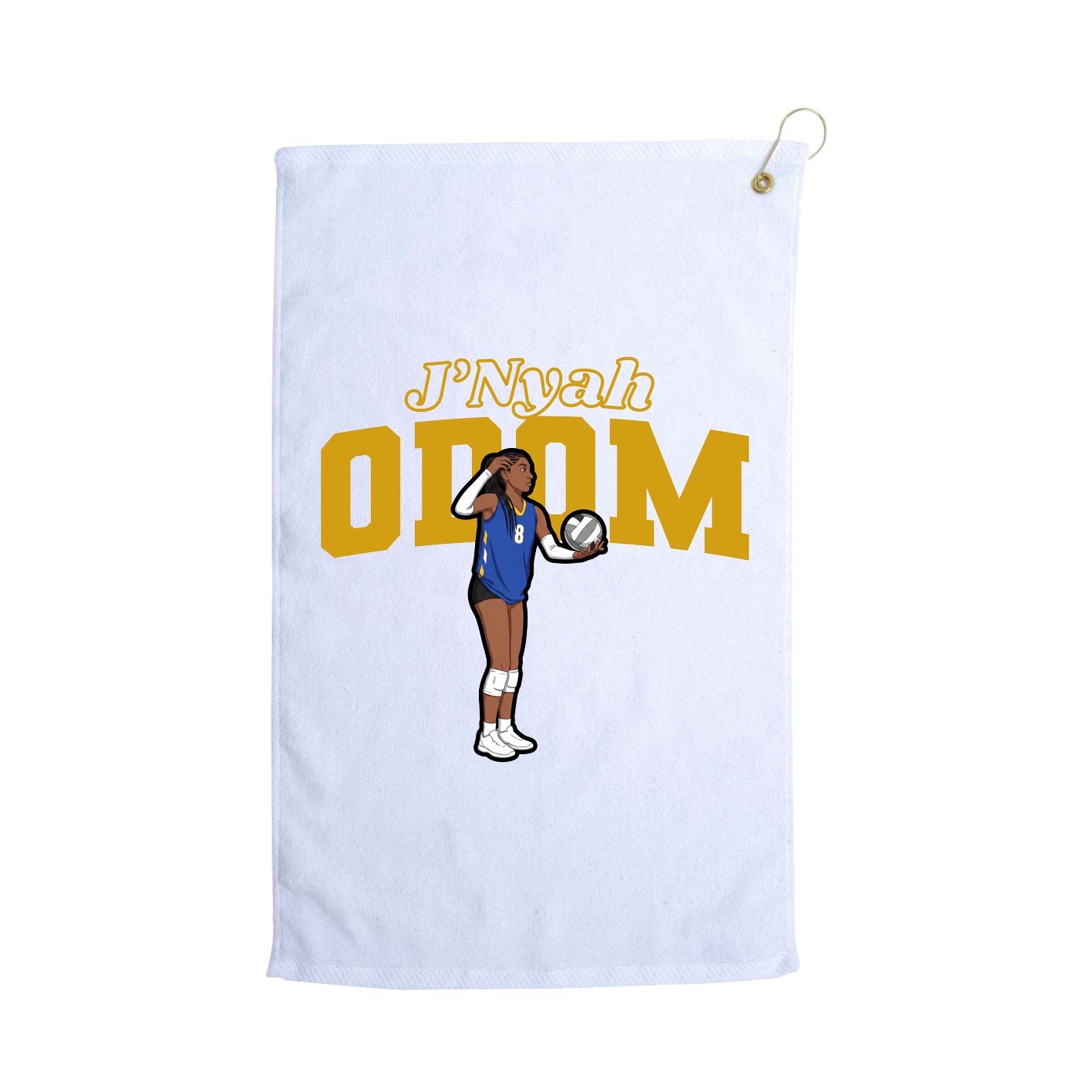 Golf Towel — Name Arch in White