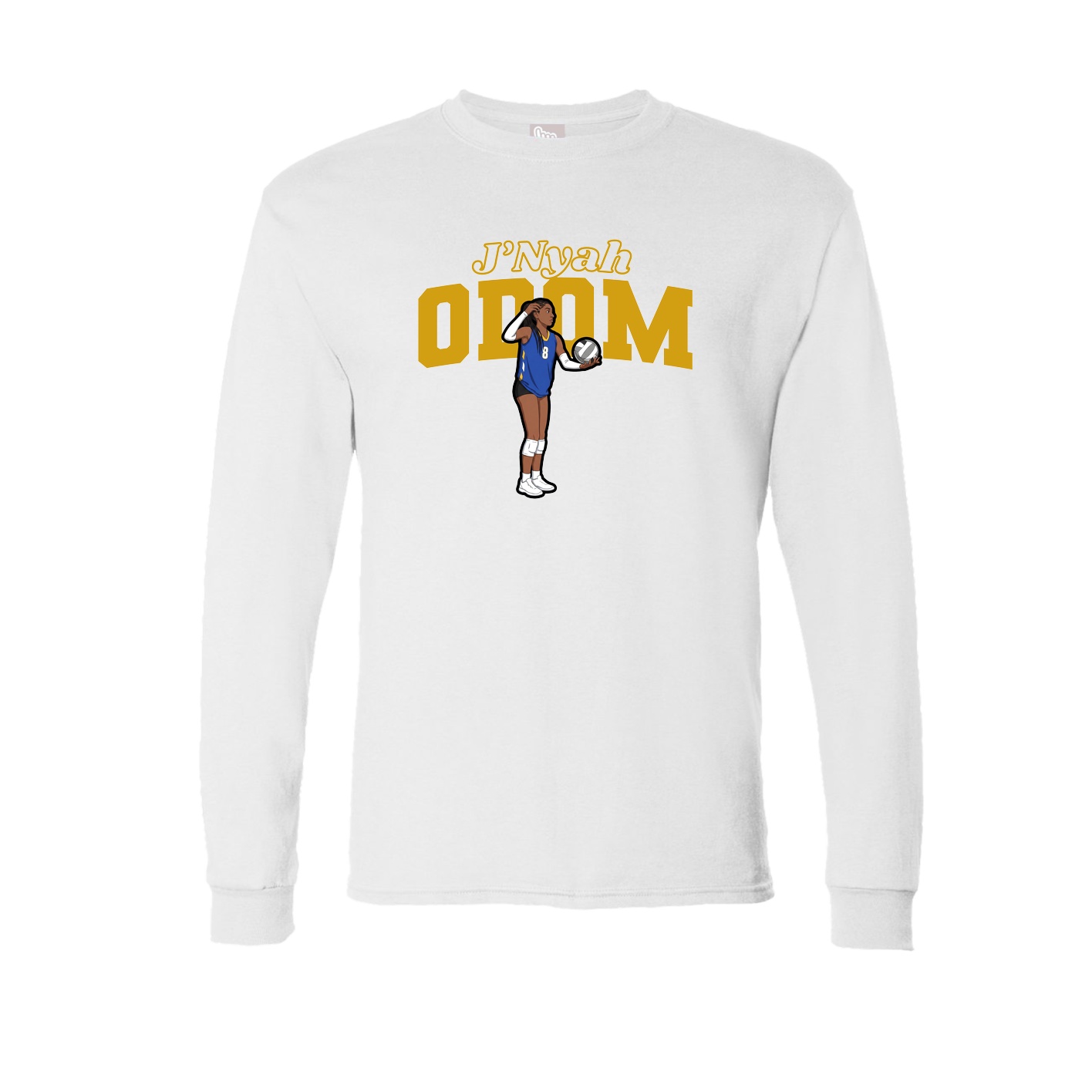 Long Sleeve Tee — Name Arch in White