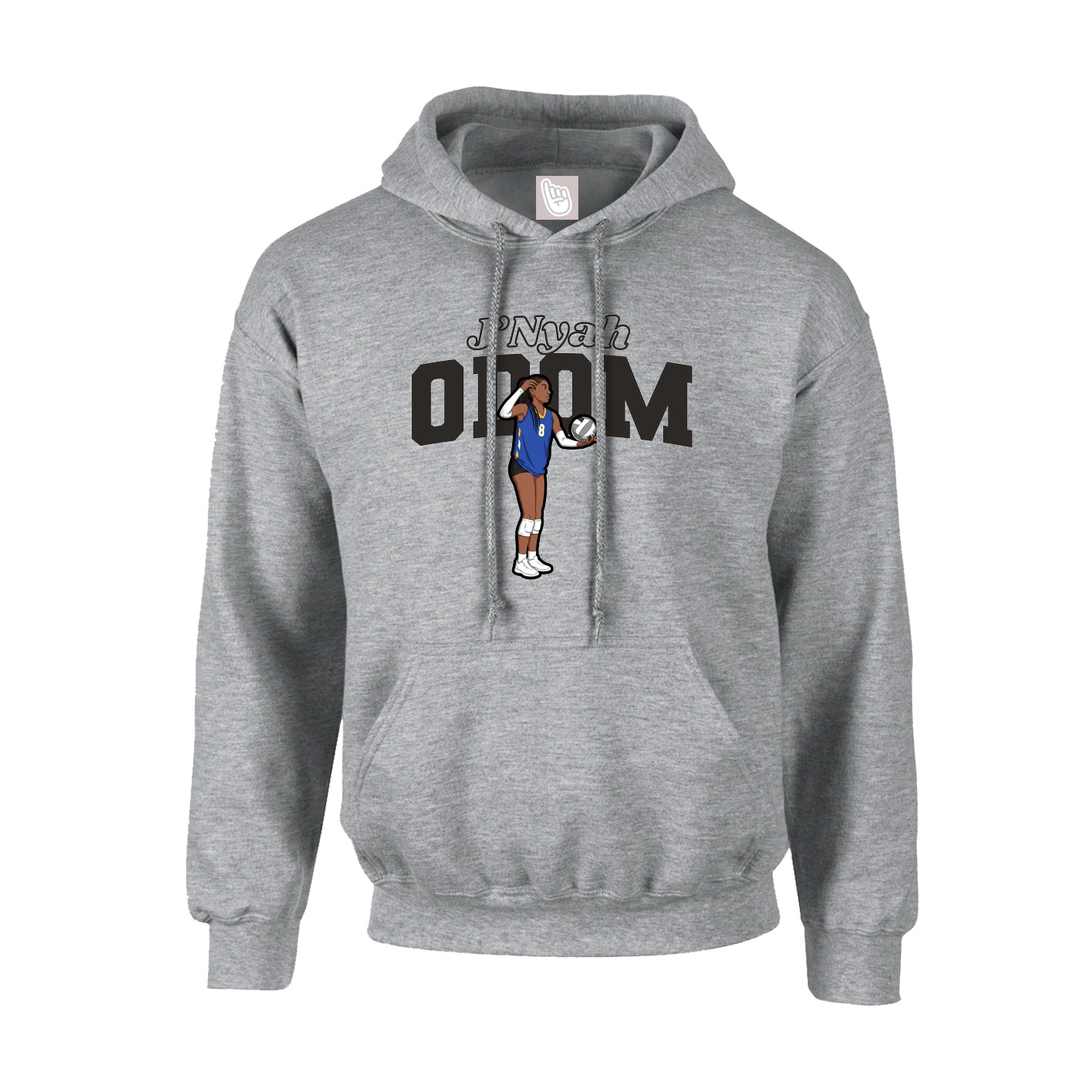 Hoodie — Name Arch in Grey