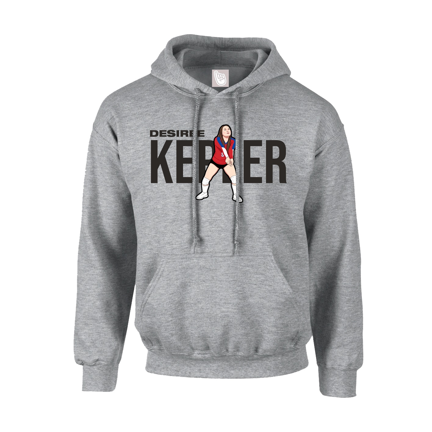 Hoodie — Player Name in Grey