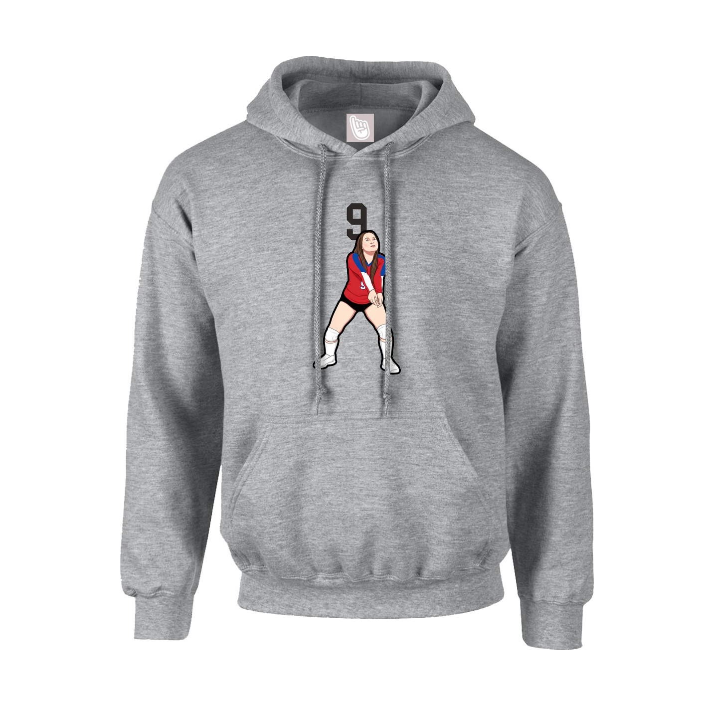 Hoodie — Number Top in Grey