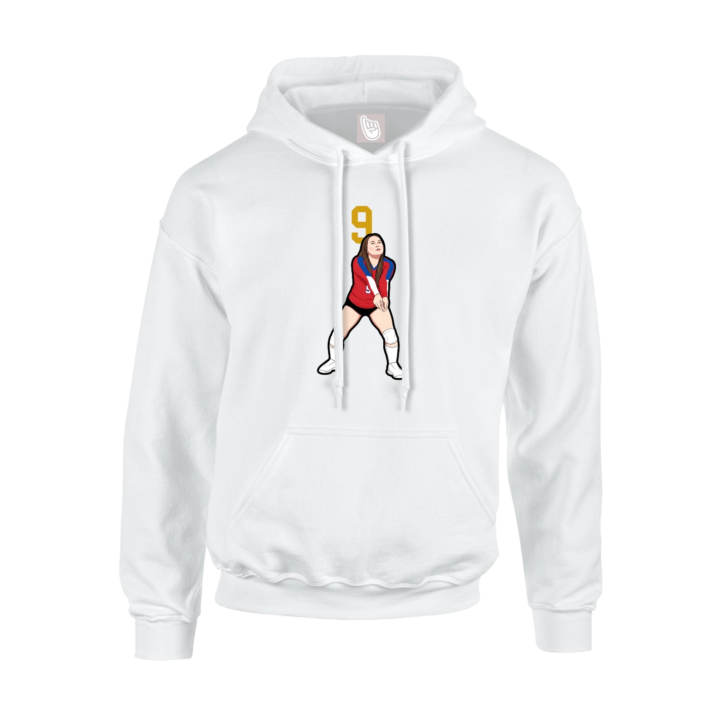 Hoodie — Number Top in White