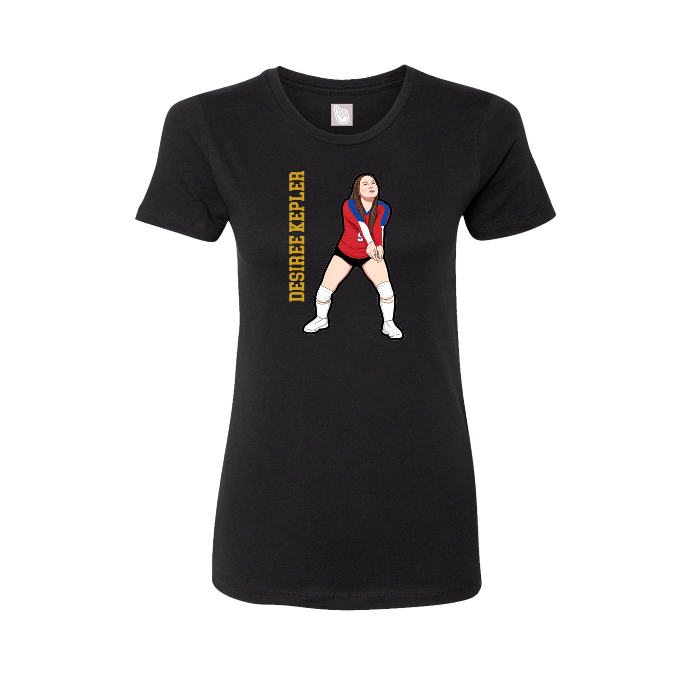 Womens Tee — Name Vertical in Black