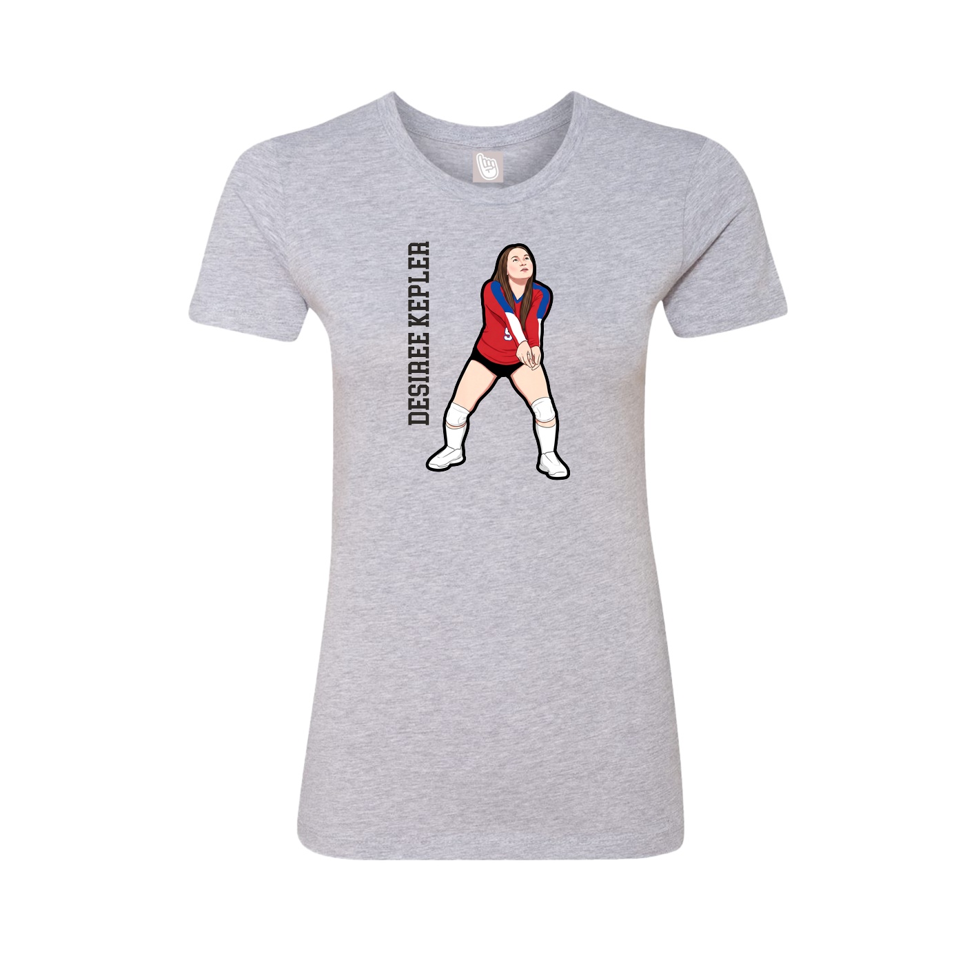 Womens Tee — Name Vertical in Grey